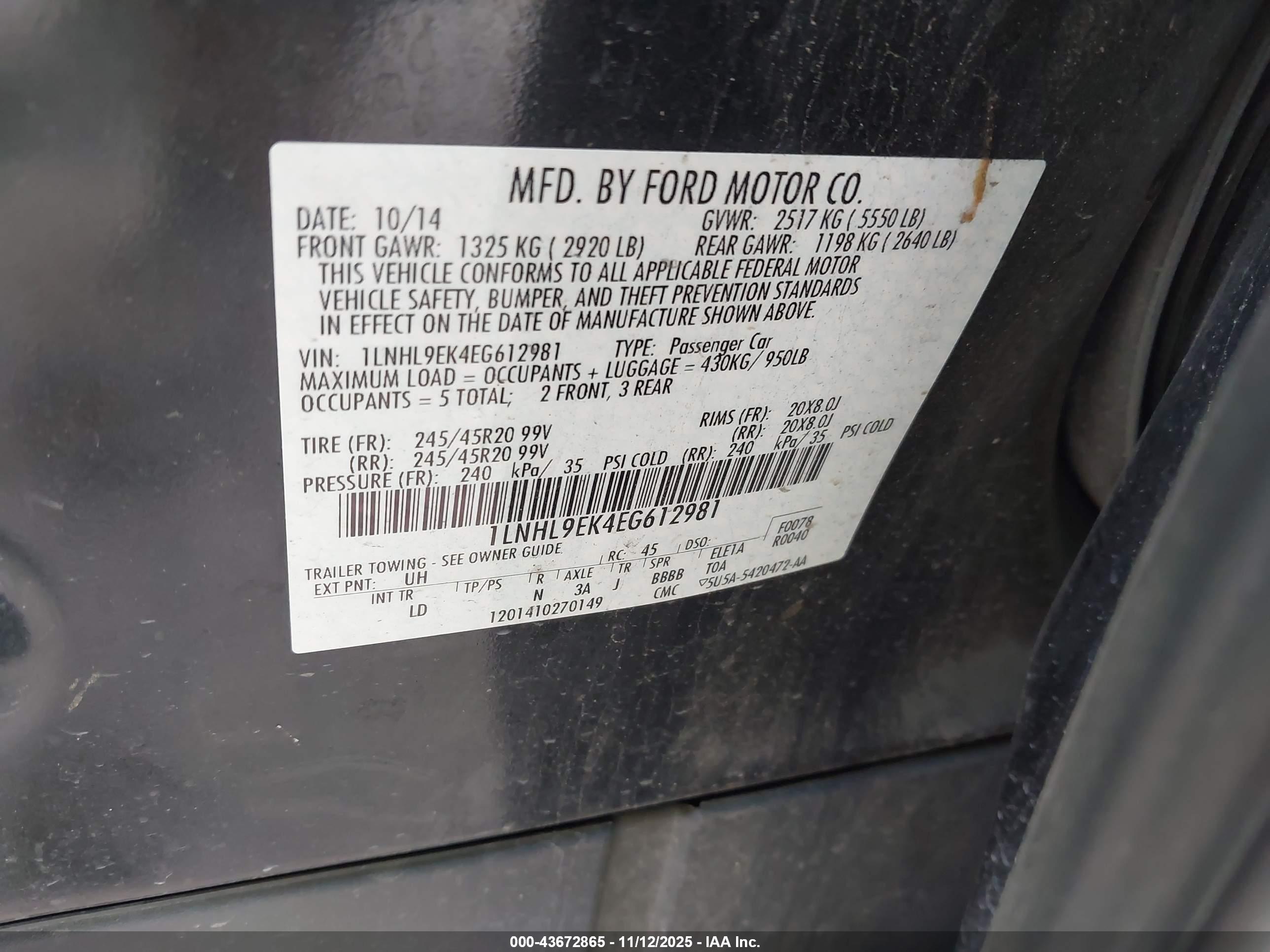LINCOLN MKS image 9