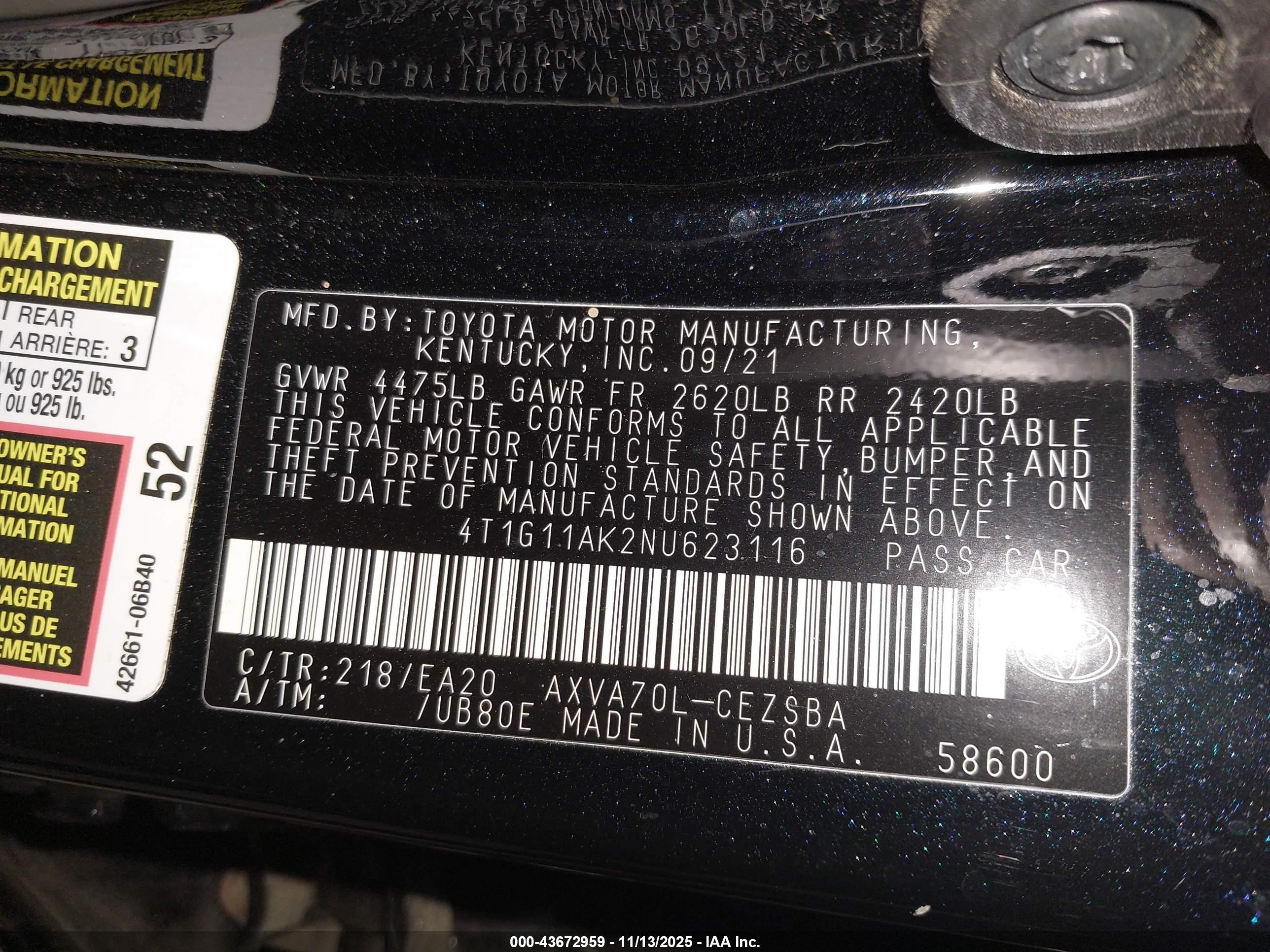 TOYOTA CAMRY image 9