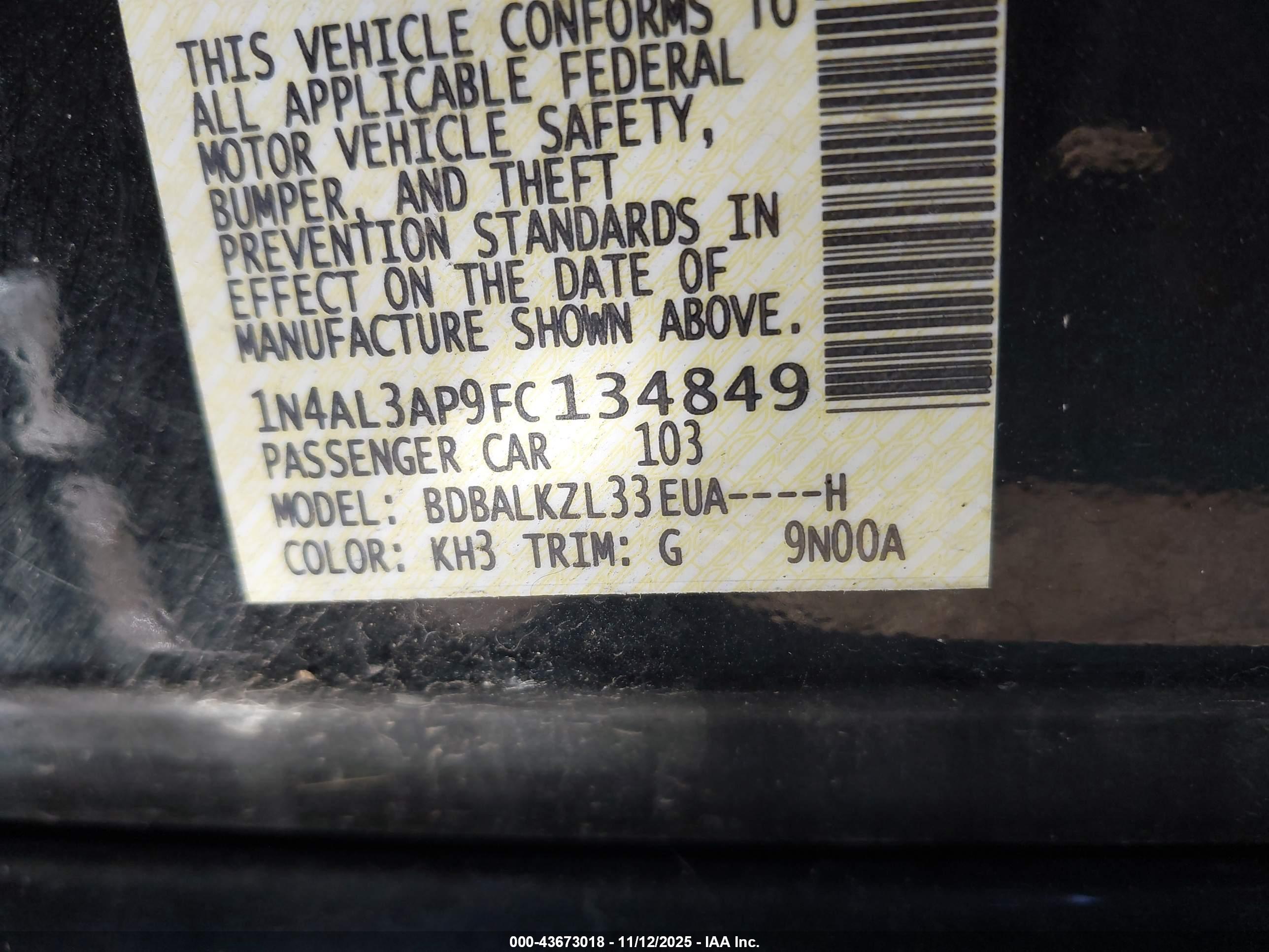 NISSAN ALTIMA image 9