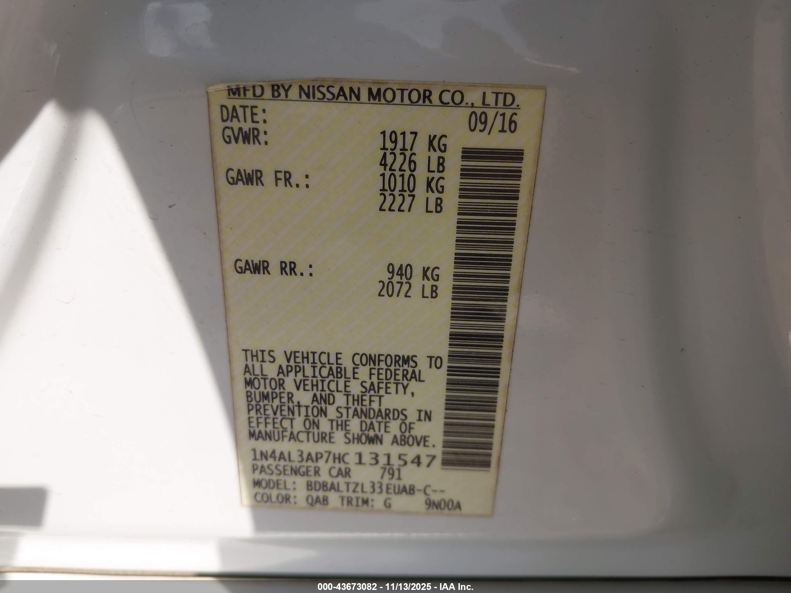 NISSAN ALTIMA image 9
