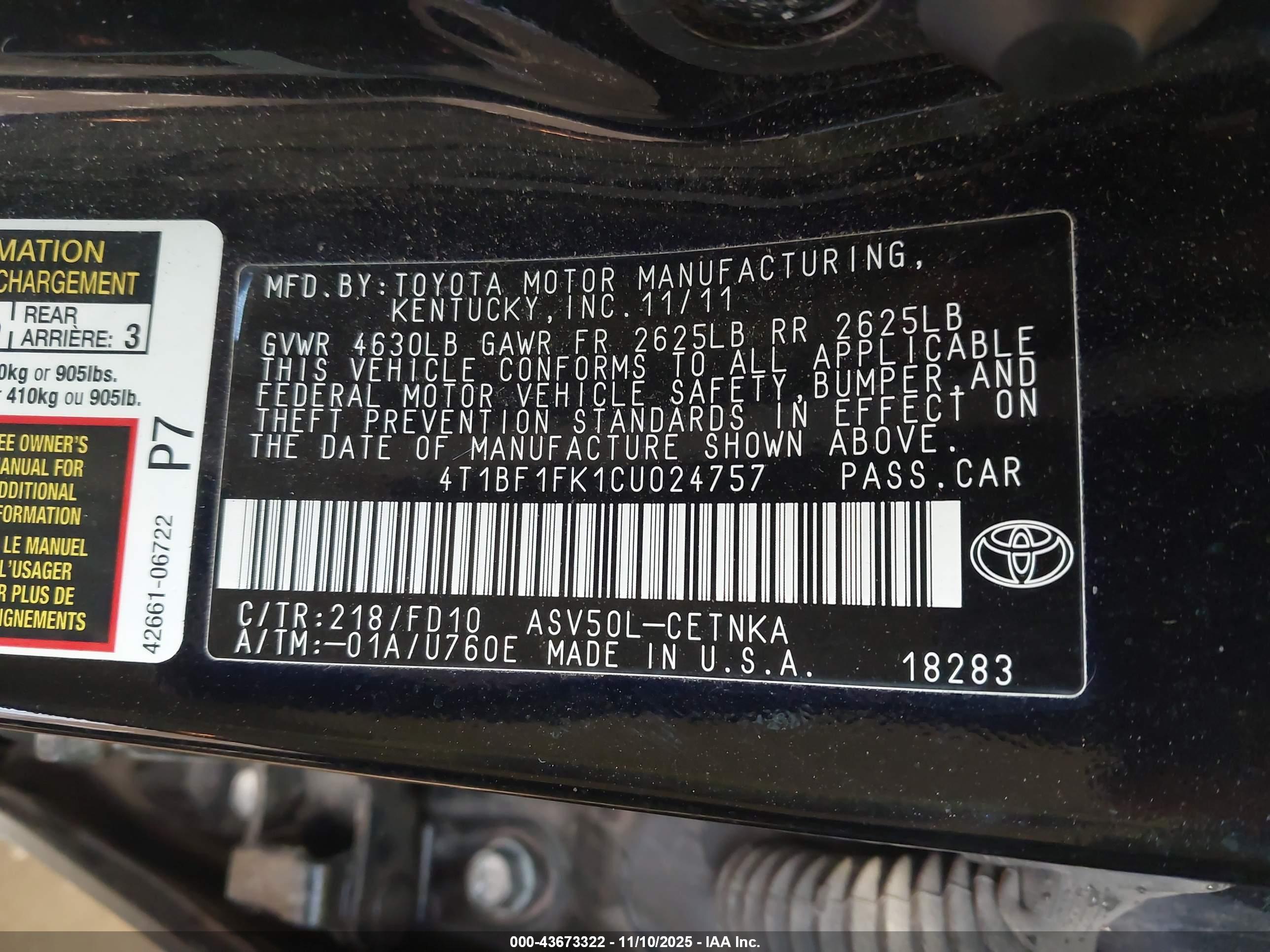 TOYOTA CAMRY image 9
