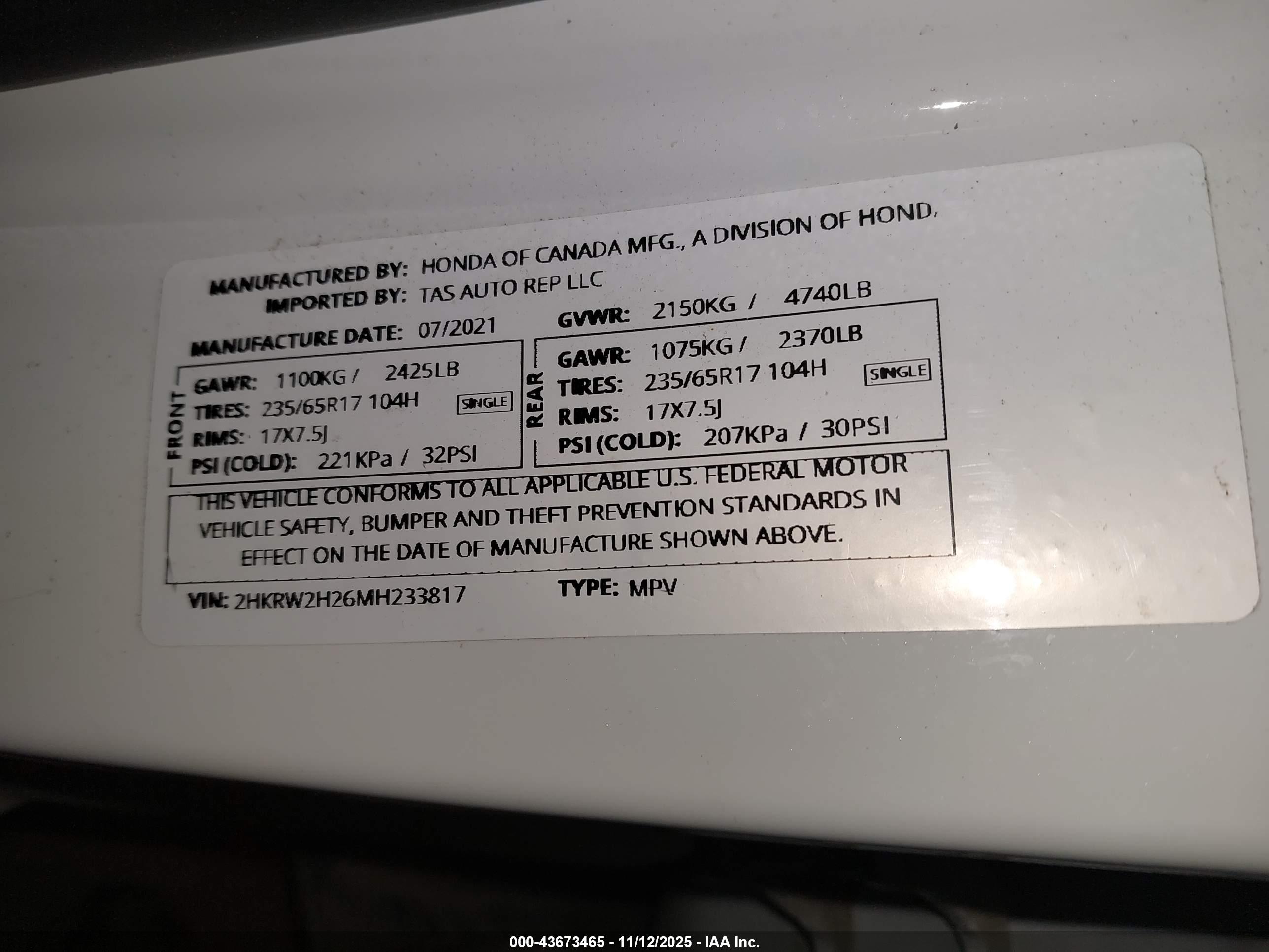 HONDA CR-V image 9