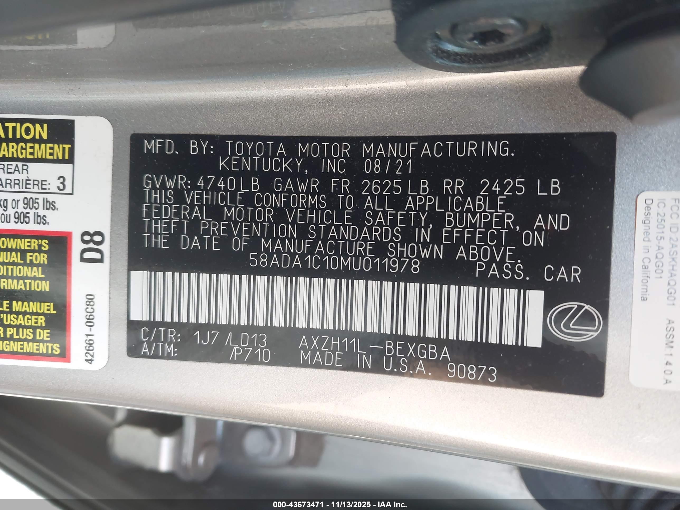 LEXUS ES image 9