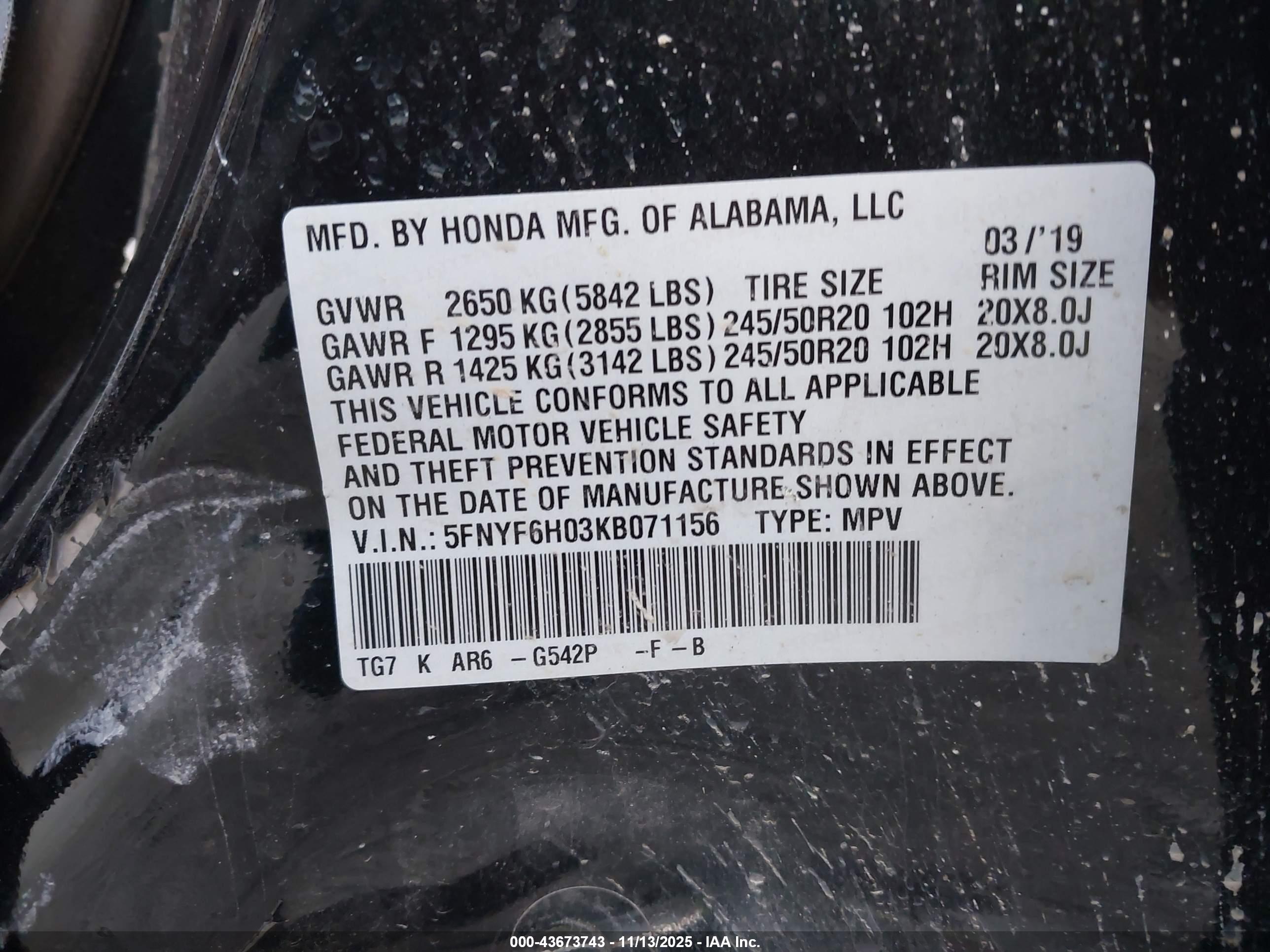 HONDA PILOT image 9