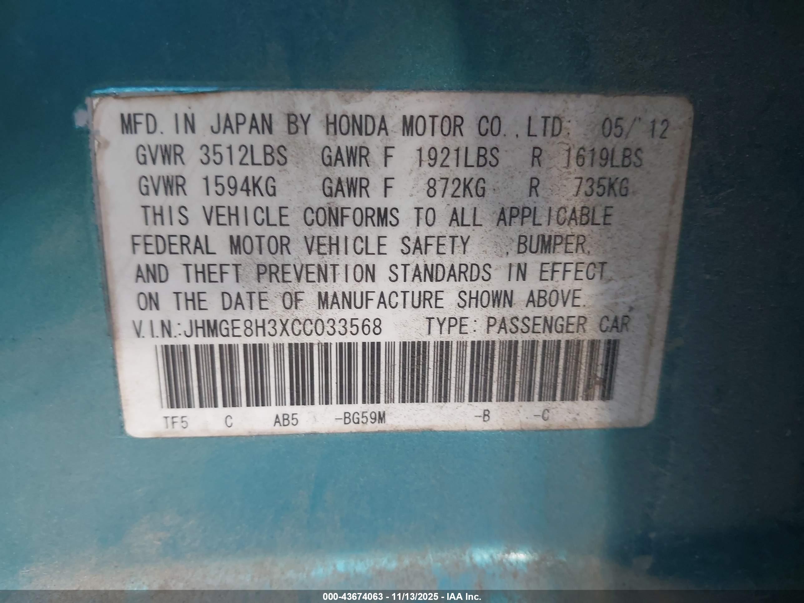 HONDA FIT image 9