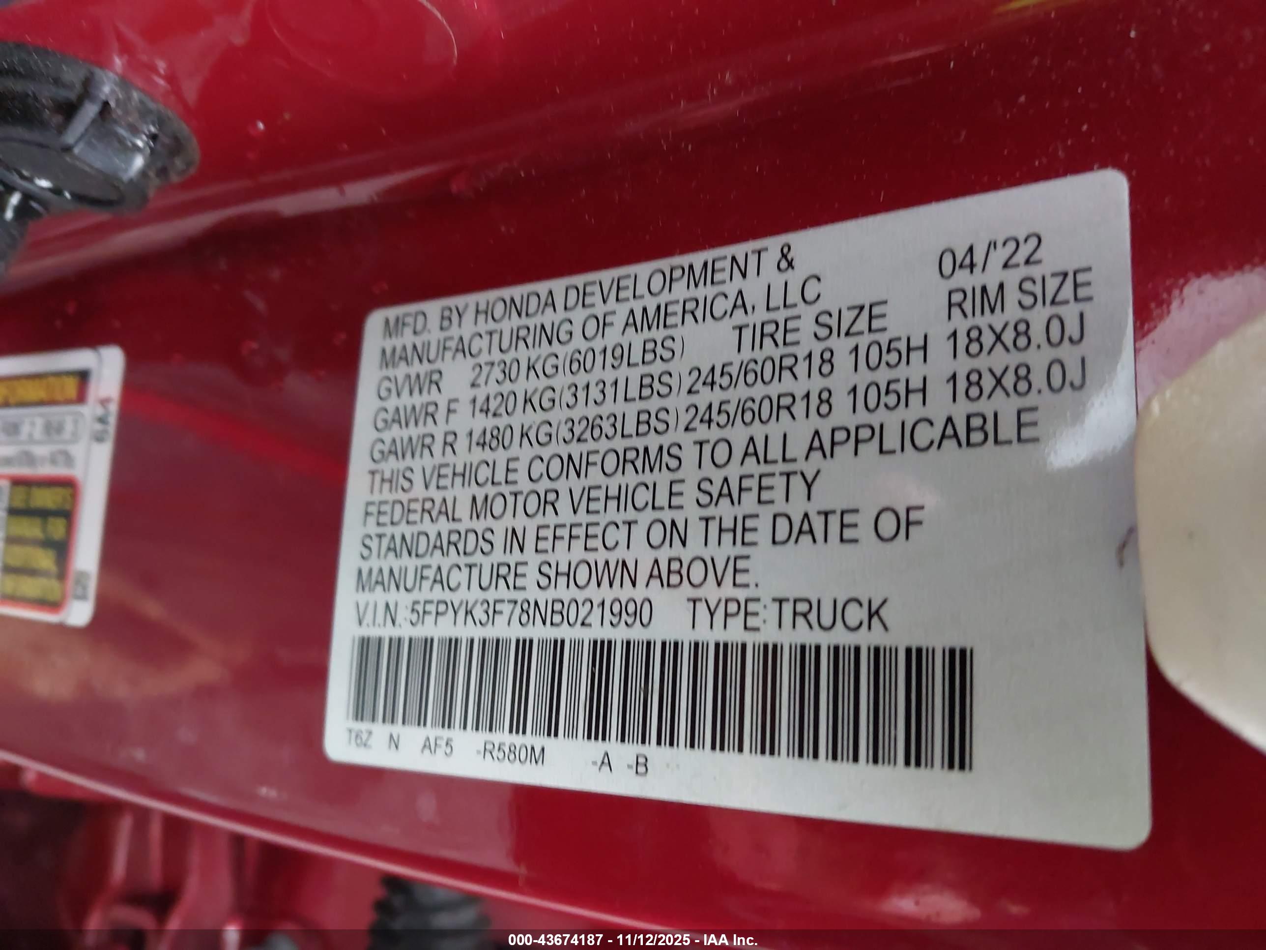 HONDA RIDGELINE image 9