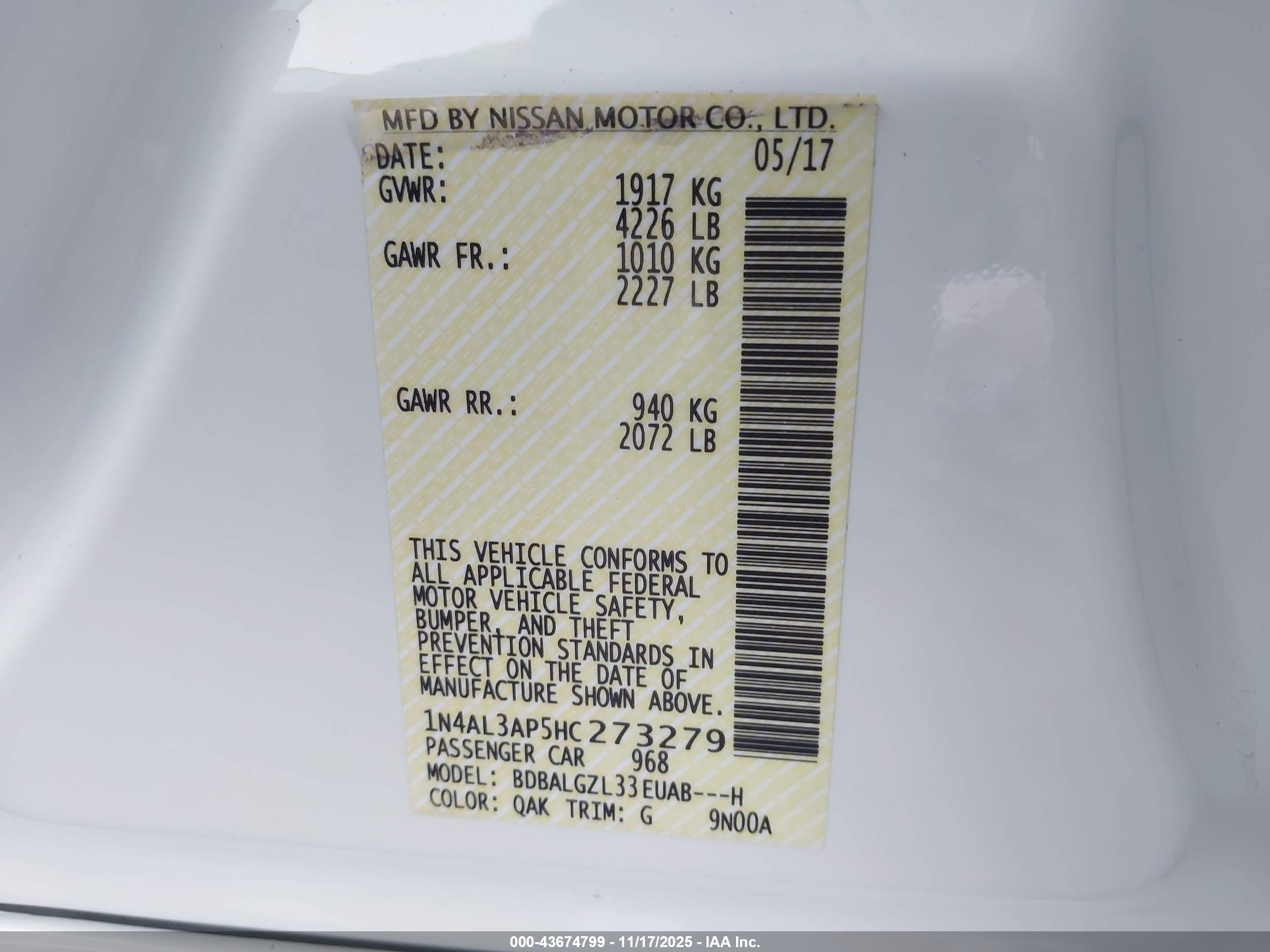 NISSAN ALTIMA image 9