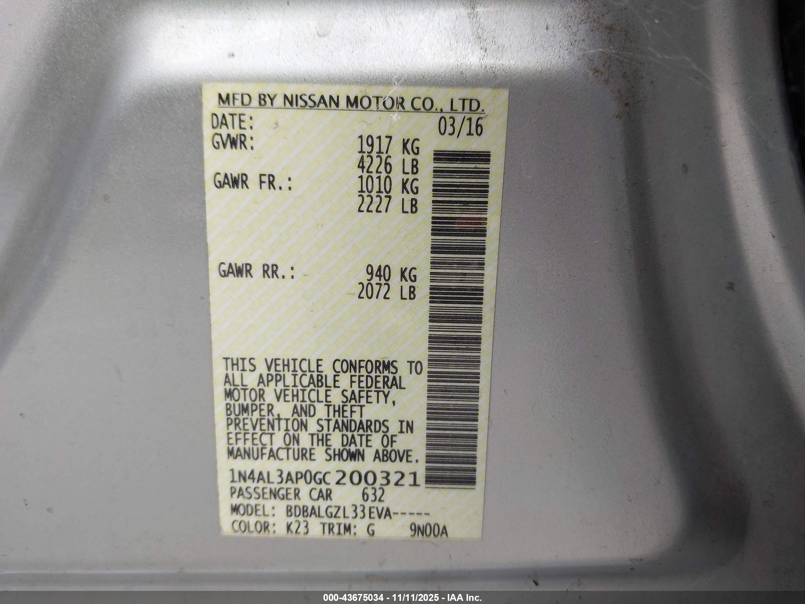 NISSAN ALTIMA image 9