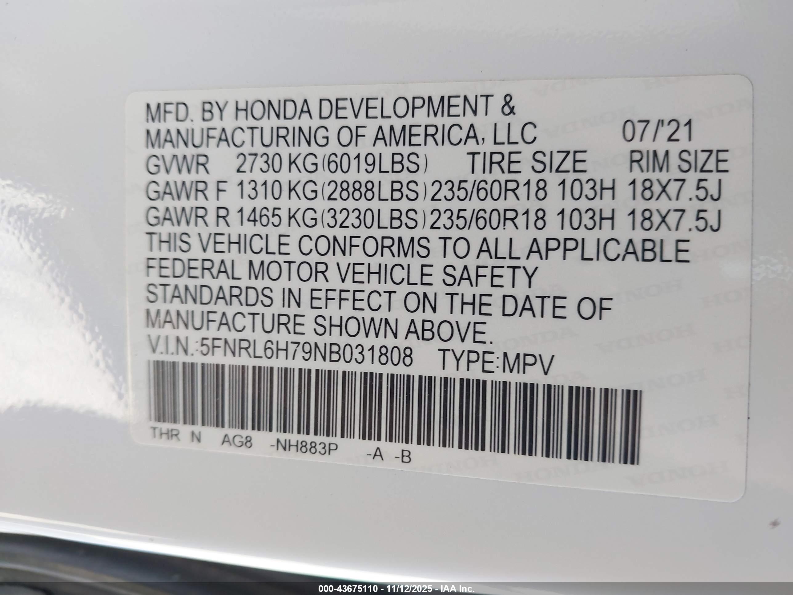 HONDA ODYSSEY image 9
