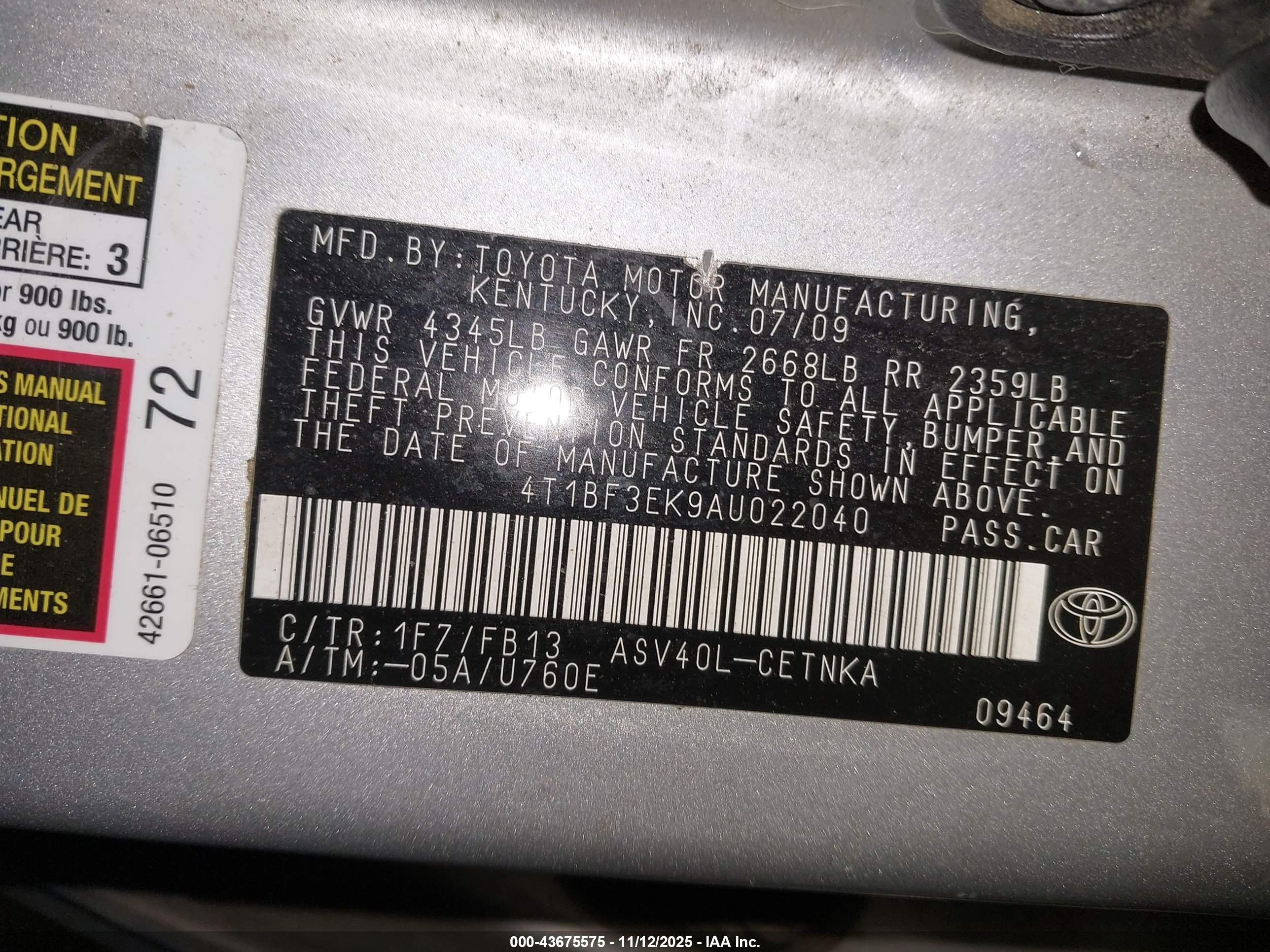 TOYOTA CAMRY image 9