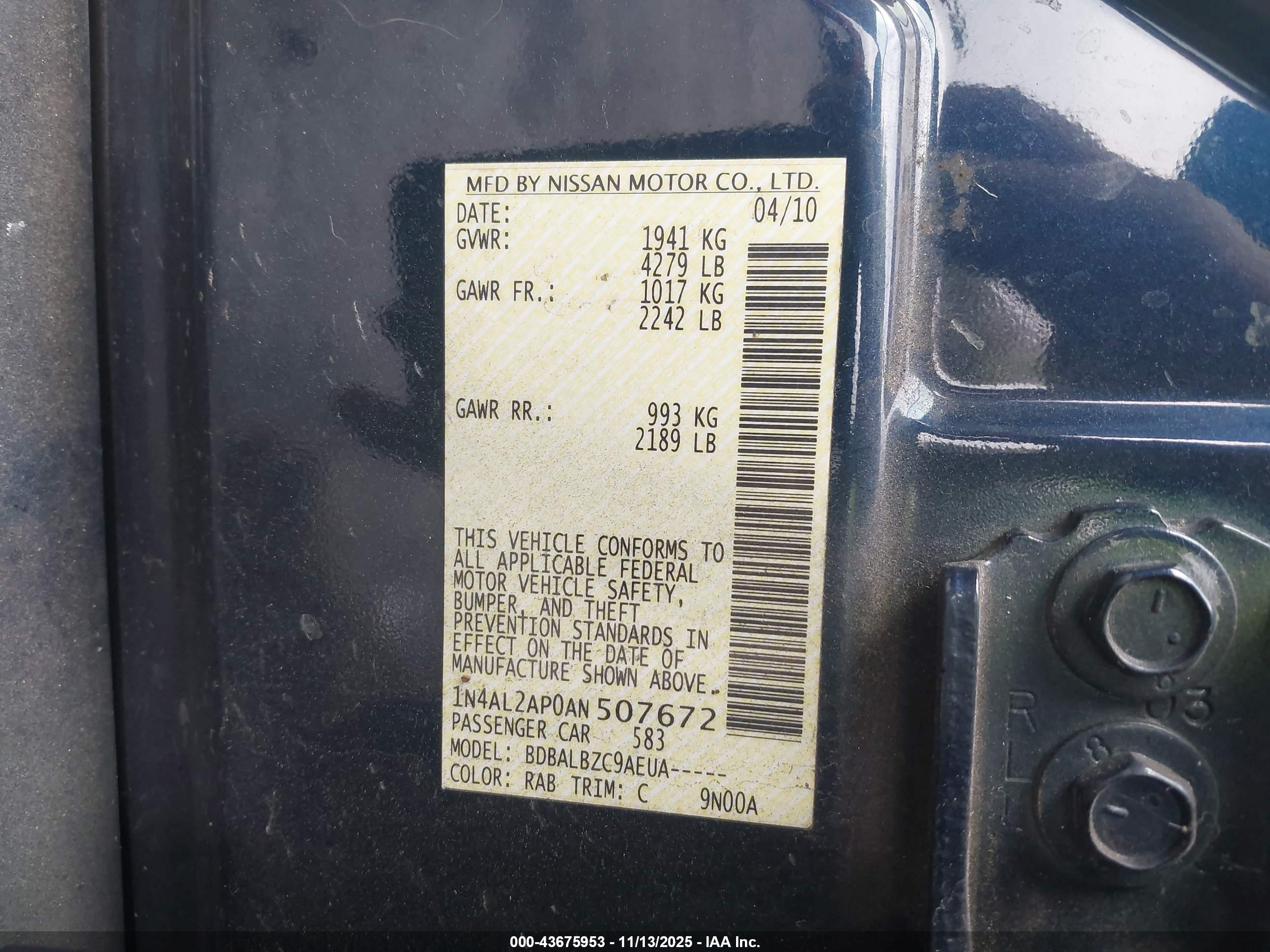 NISSAN ALTIMA image 9