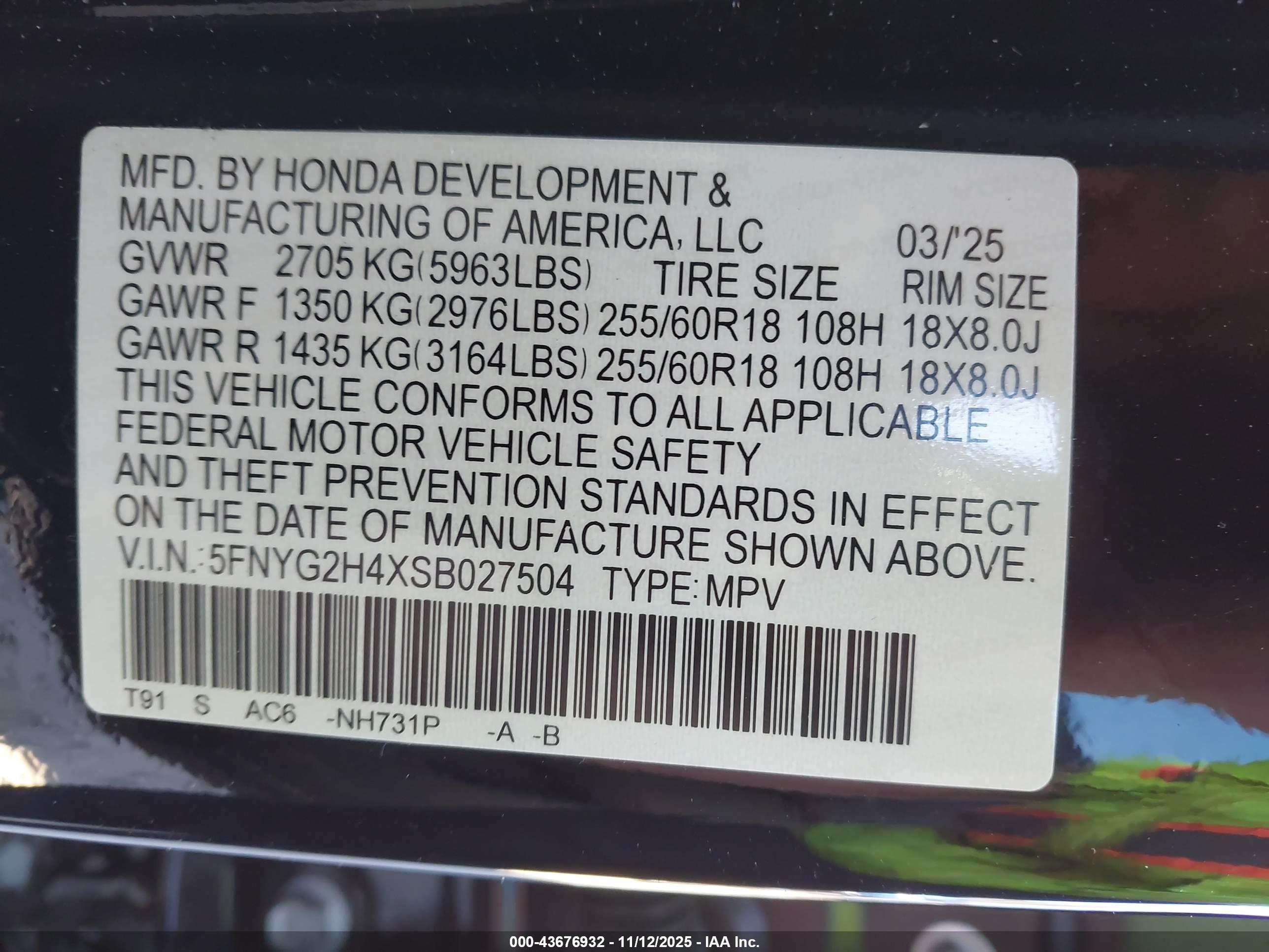 HONDA PILOT image 9