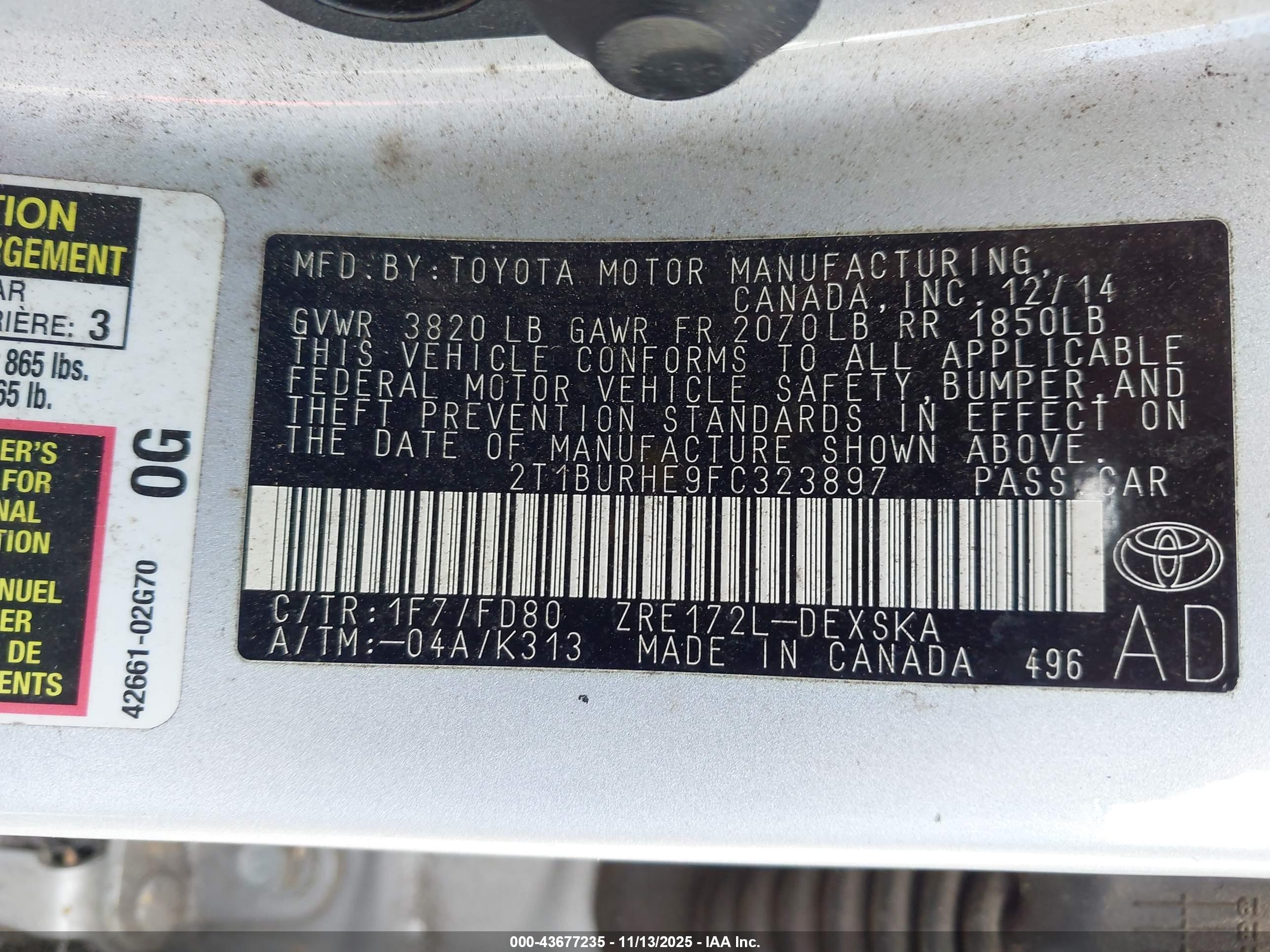 TOYOTA COROLLA image 9