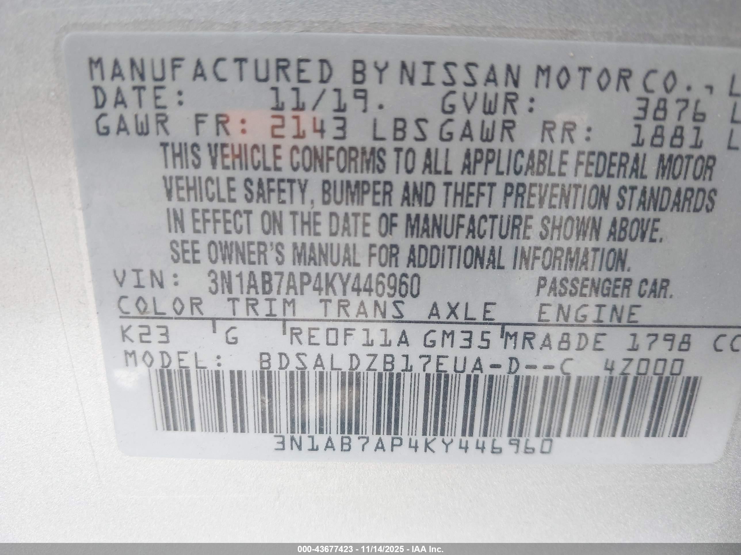 NISSAN SENTRA image 9