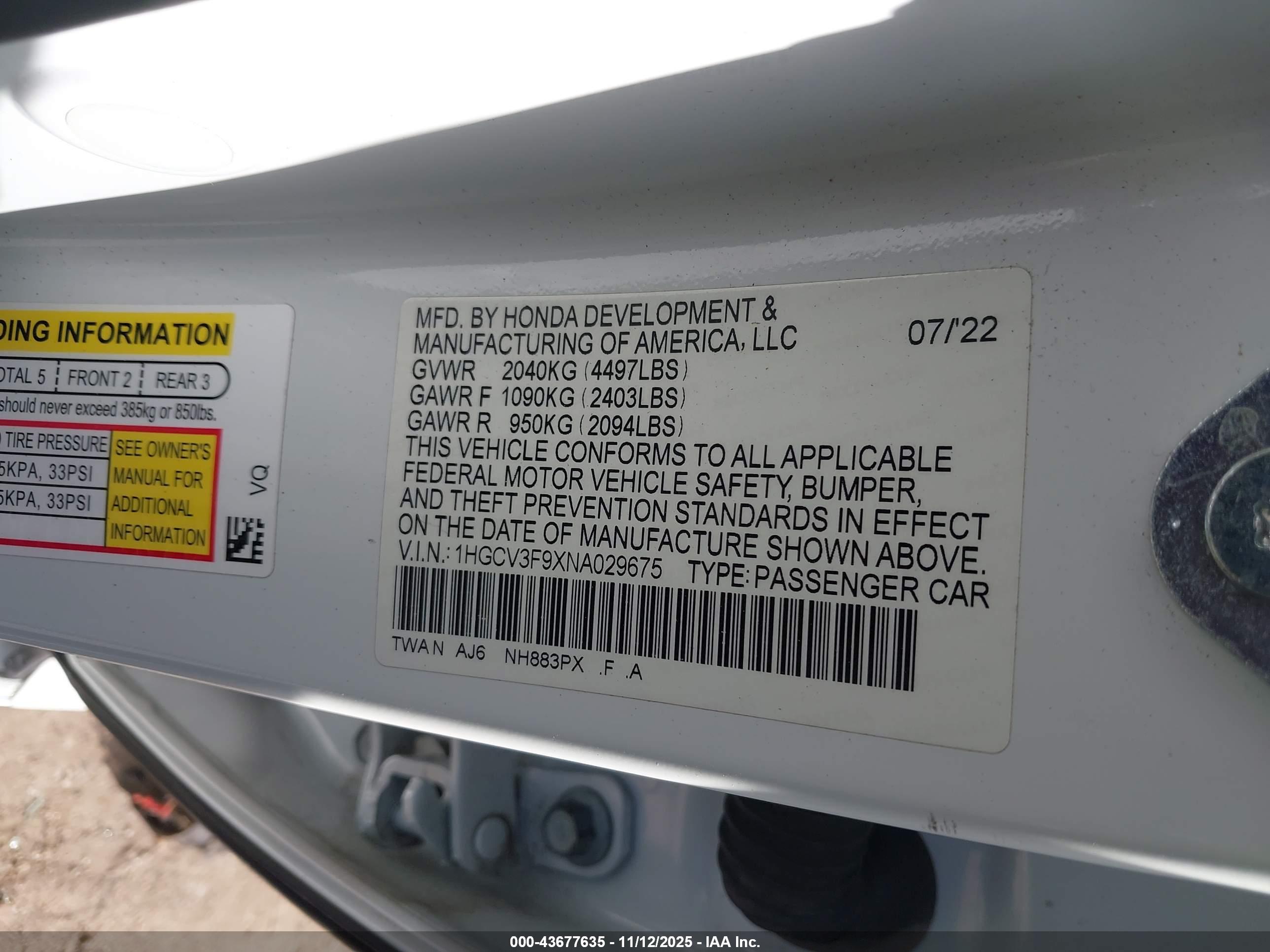 HONDA ACCORD image 9