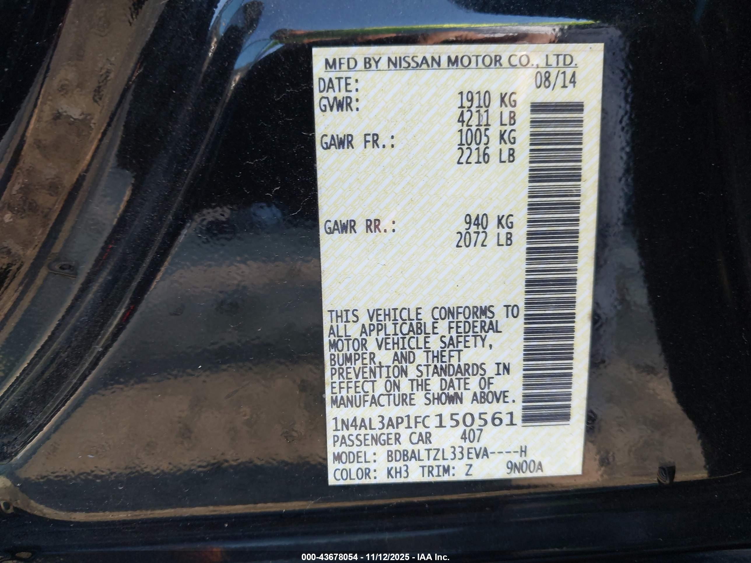 NISSAN ALTIMA image 9