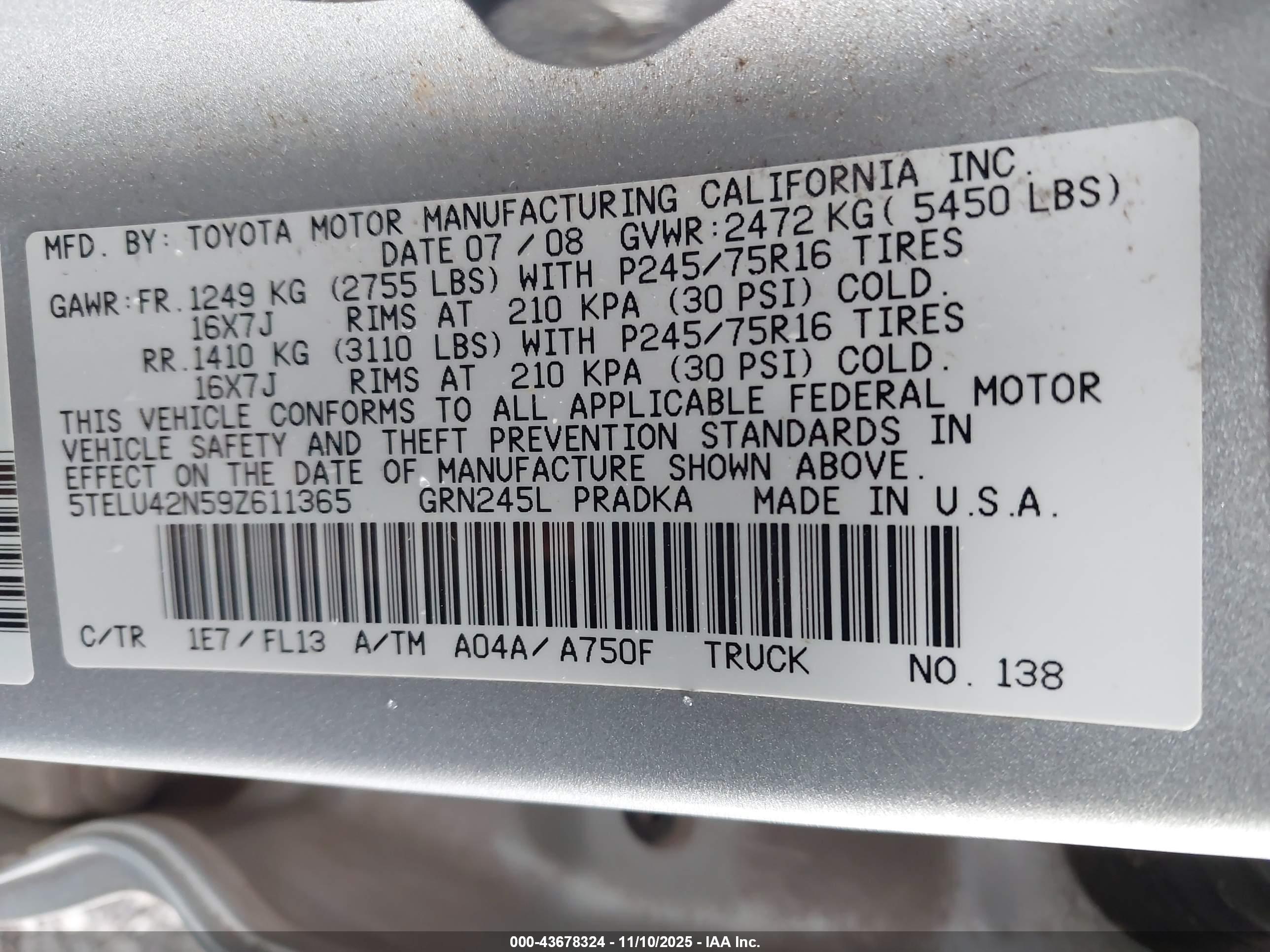 TOYOTA TACOMA image 9