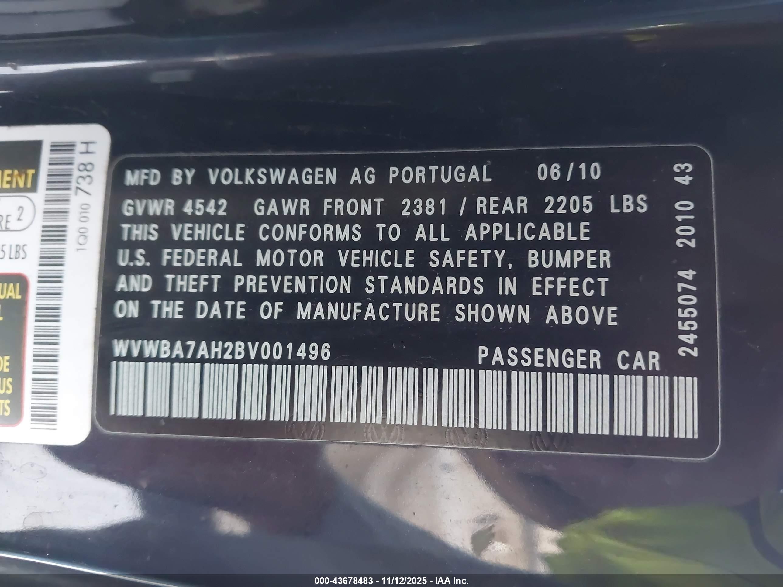 VOLKSWAGEN EOS image 9