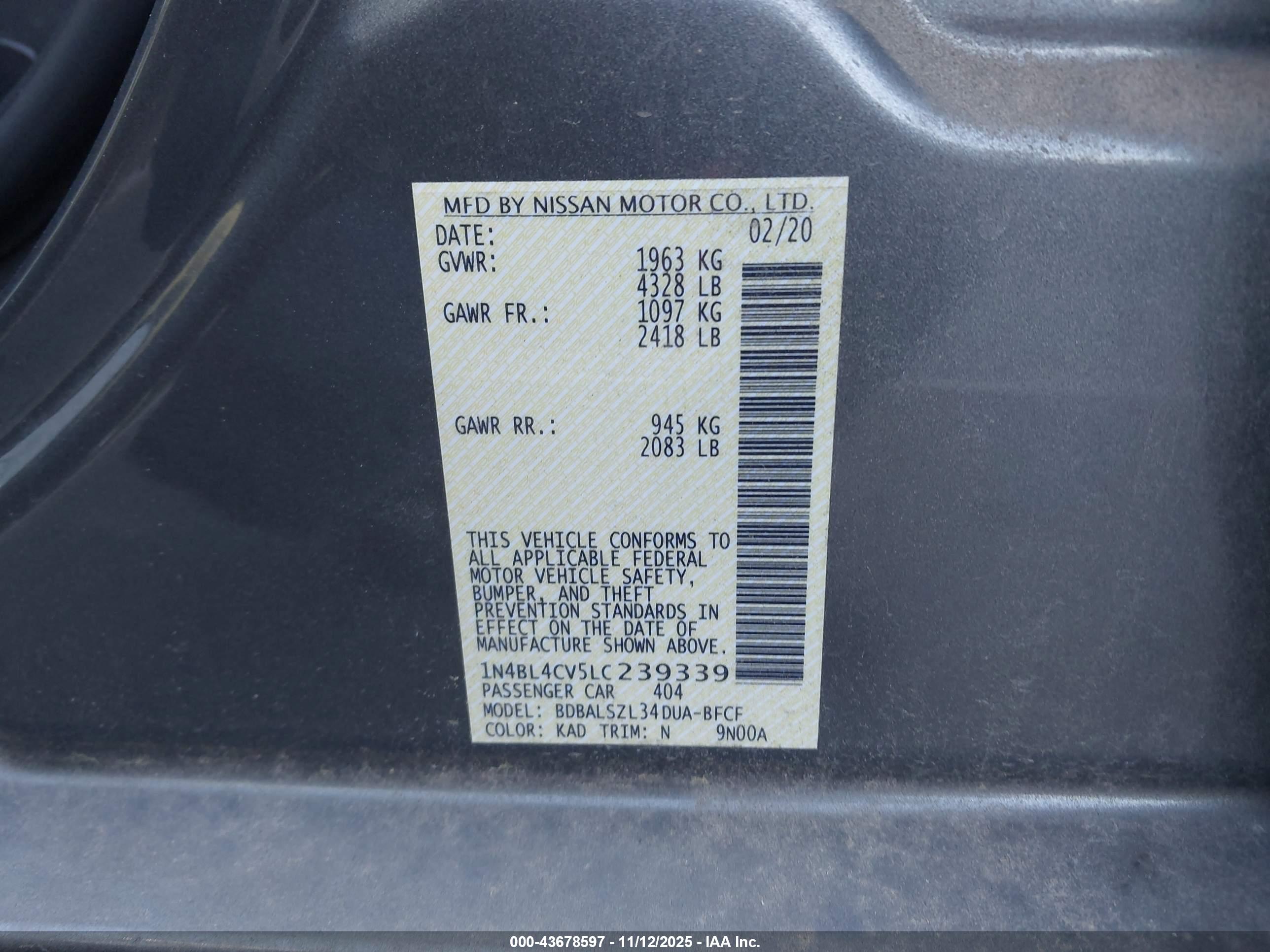 NISSAN ALTIMA image 9