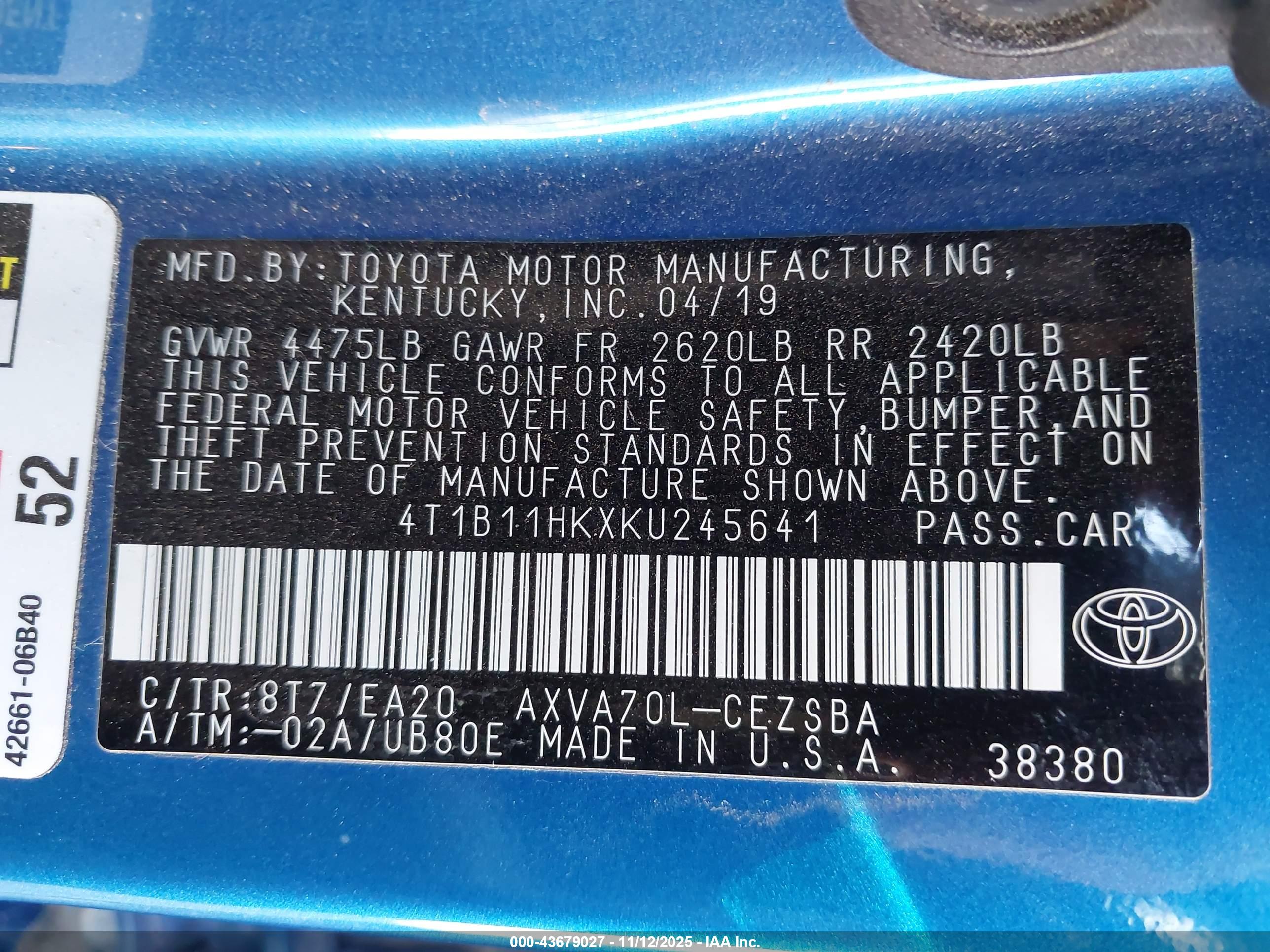 TOYOTA CAMRY image 9
