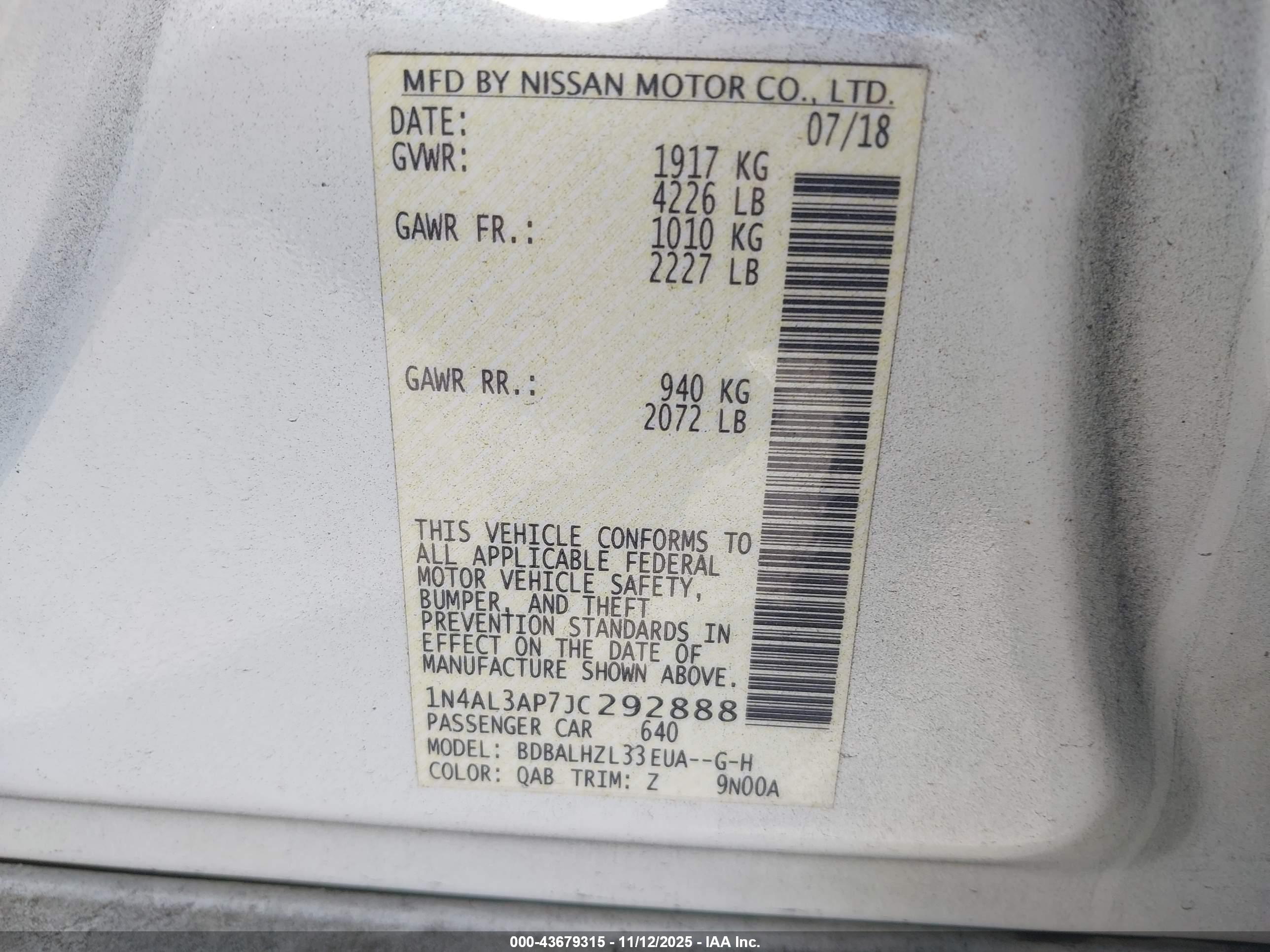 NISSAN ALTIMA image 9