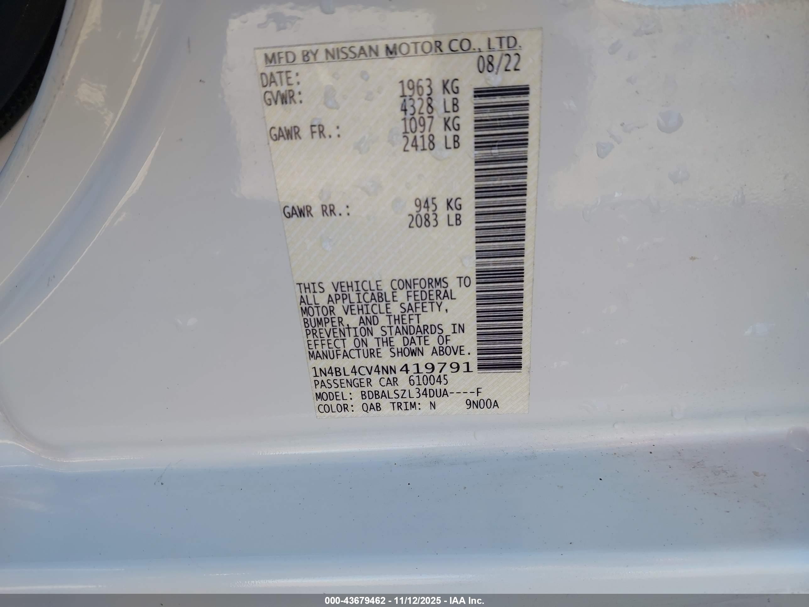 NISSAN ALTIMA image 9