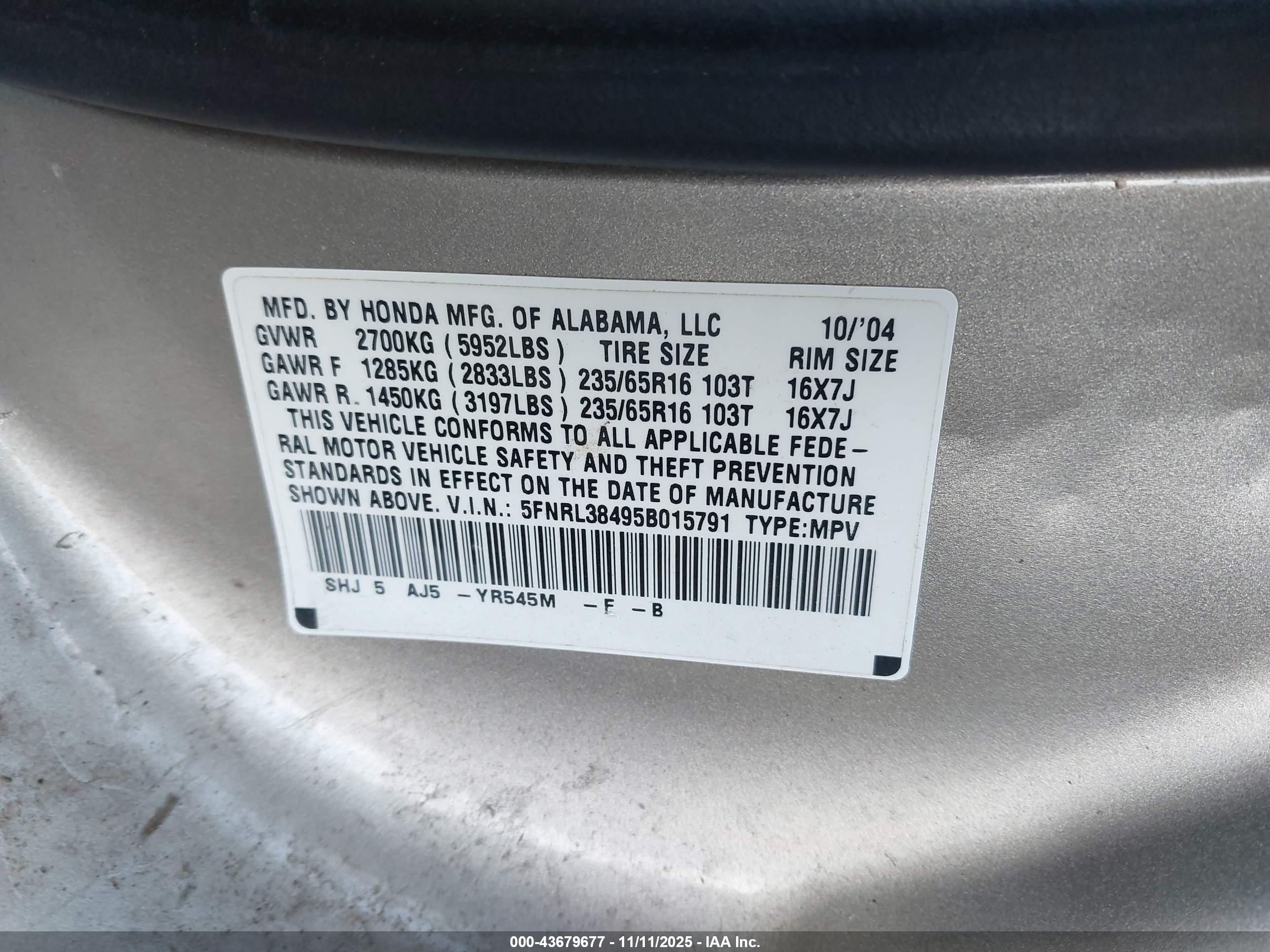 HONDA ODYSSEY image 9