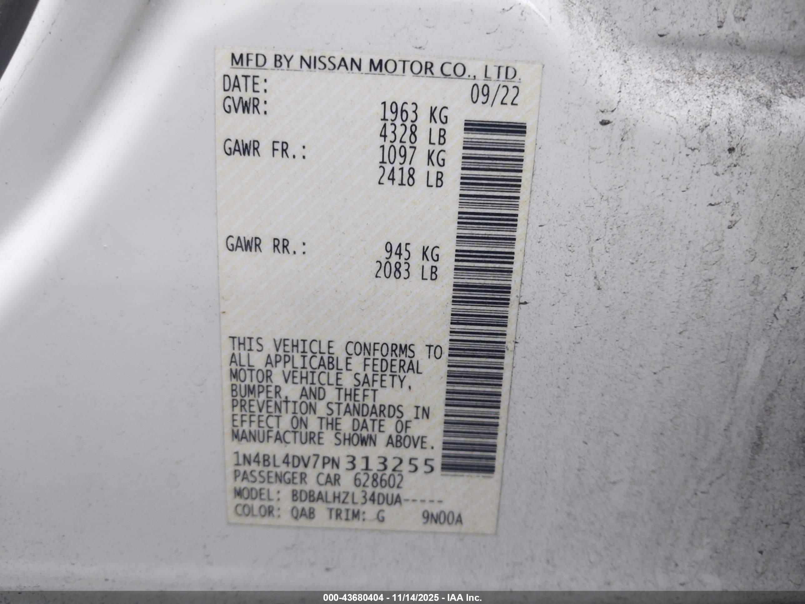 NISSAN ALTIMA image 9