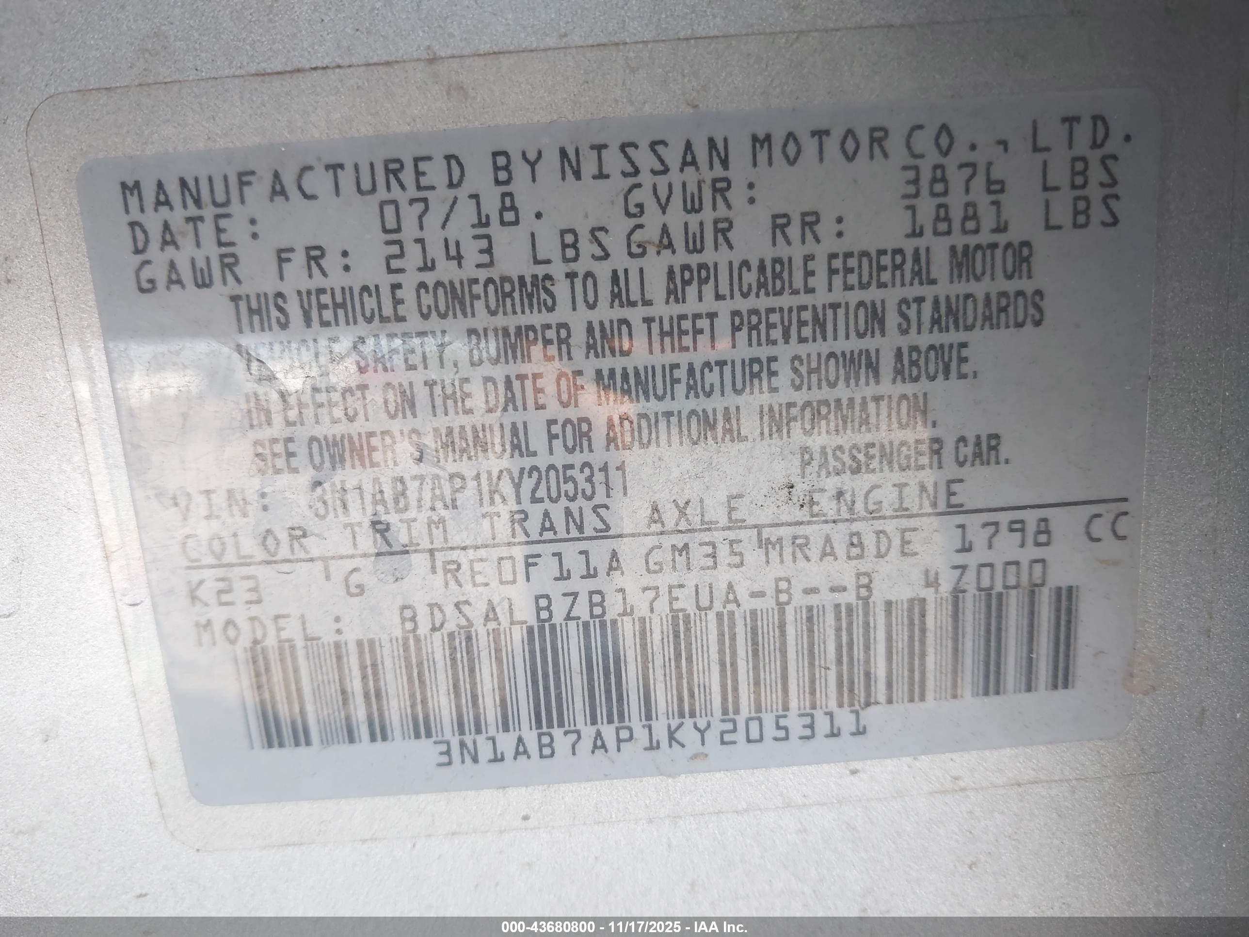 NISSAN SENTRA image 9