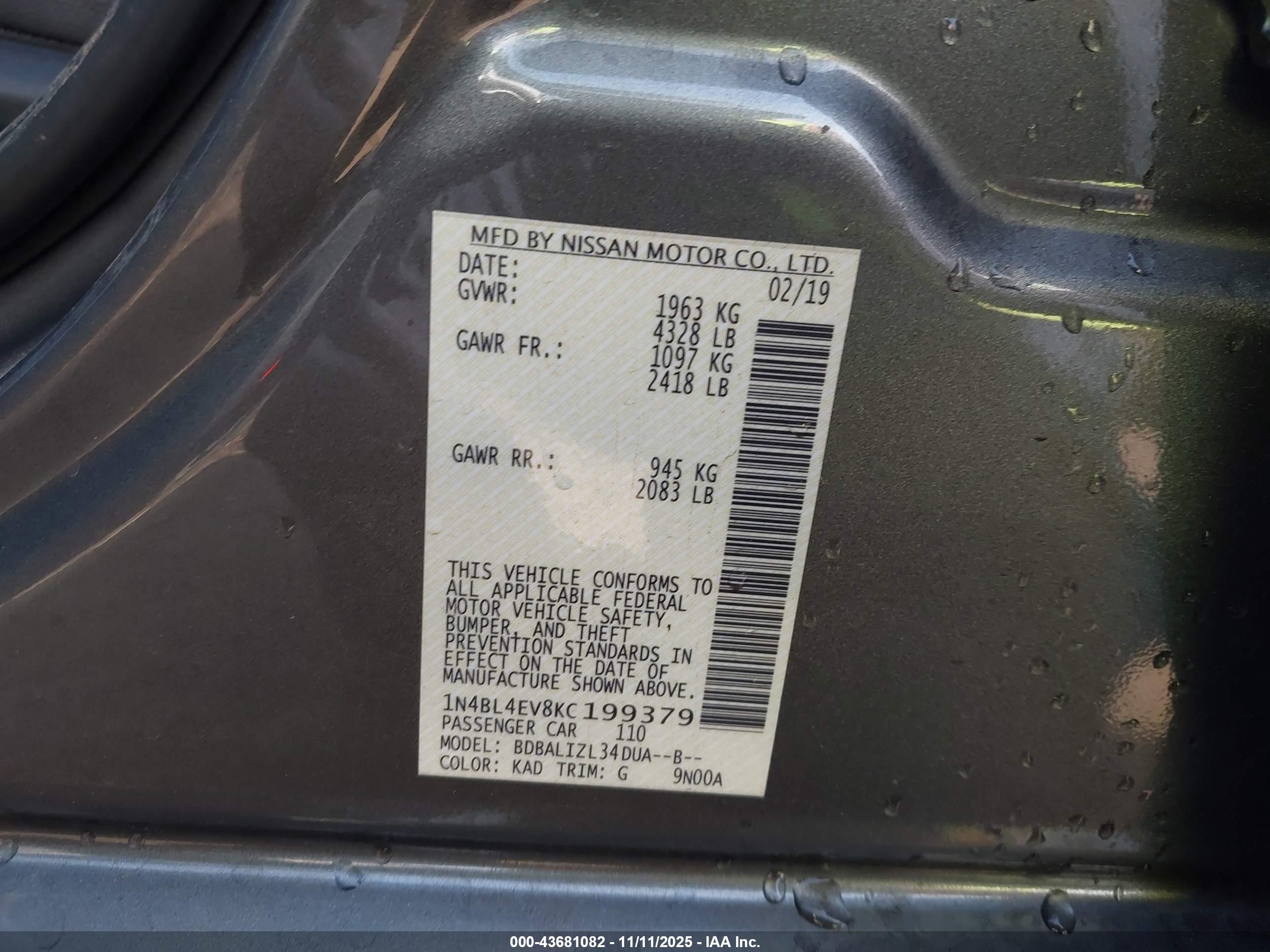 NISSAN ALTIMA image 9