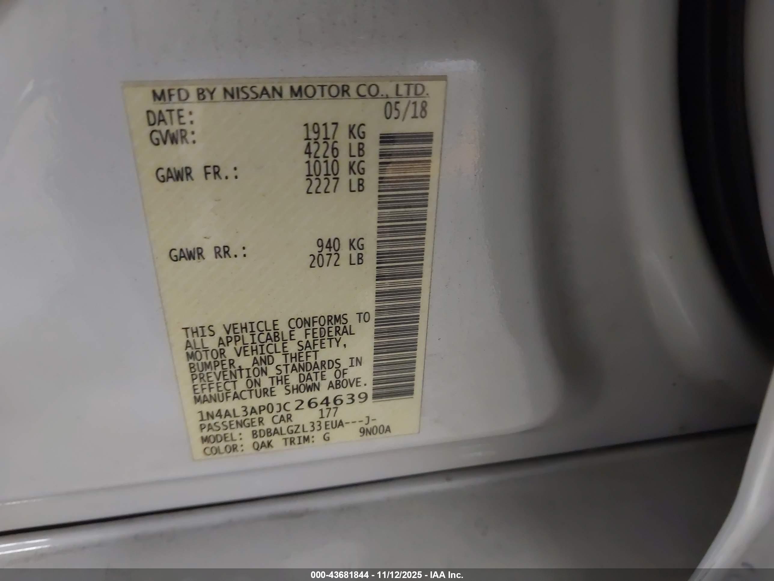 NISSAN ALTIMA image 9