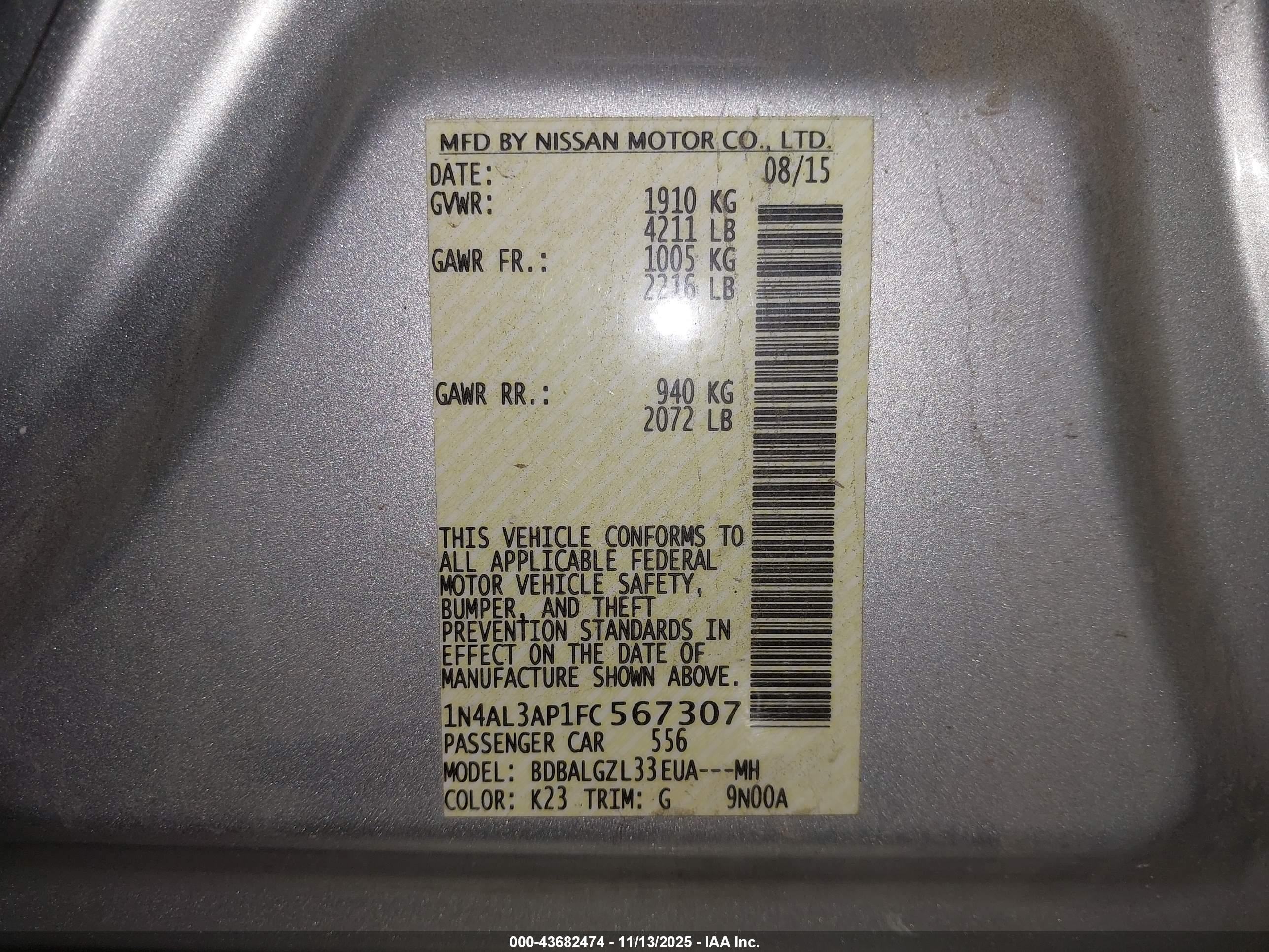 NISSAN ALTIMA image 9