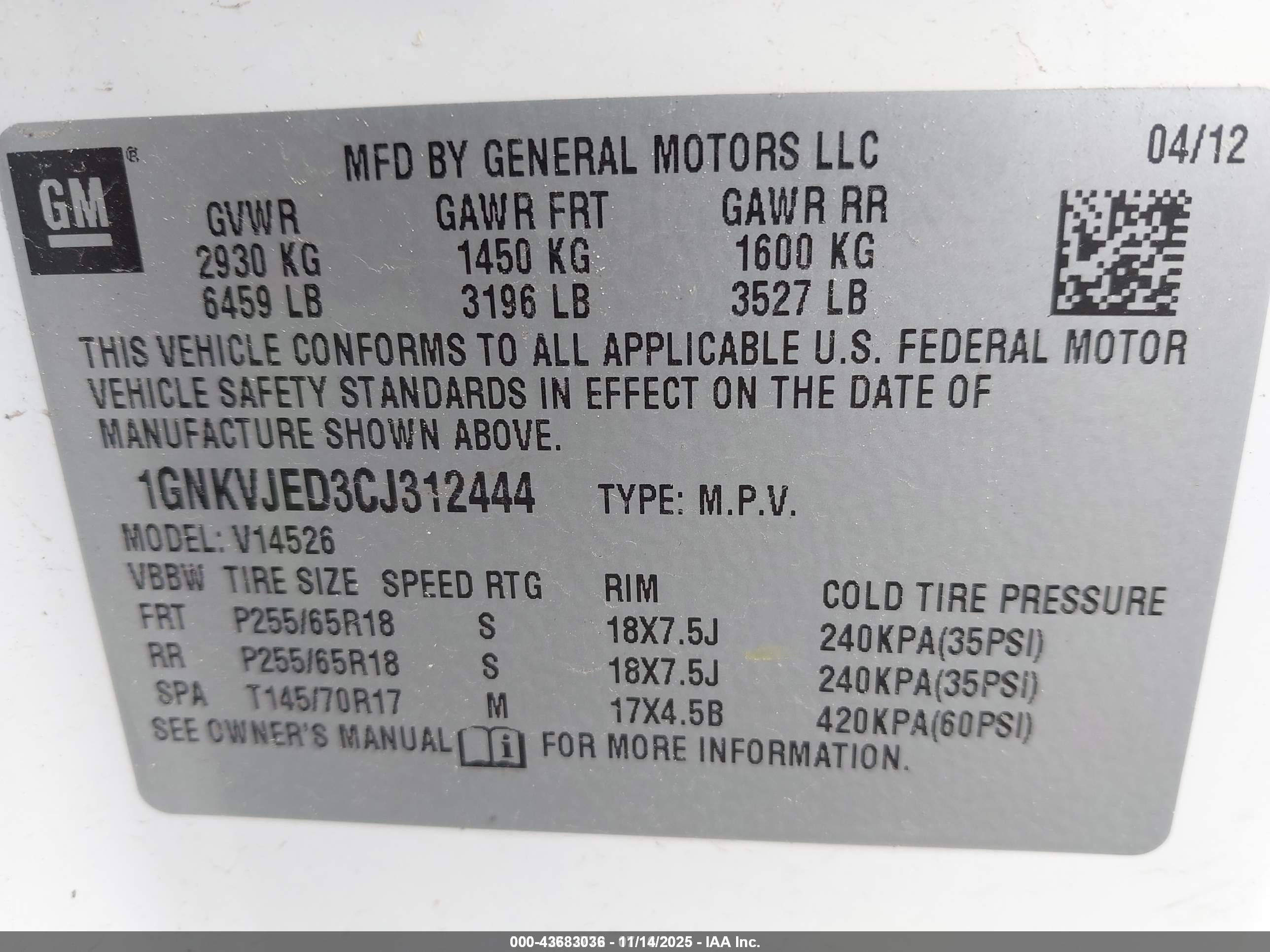 CHEVROLET TRAVERSE image 9
