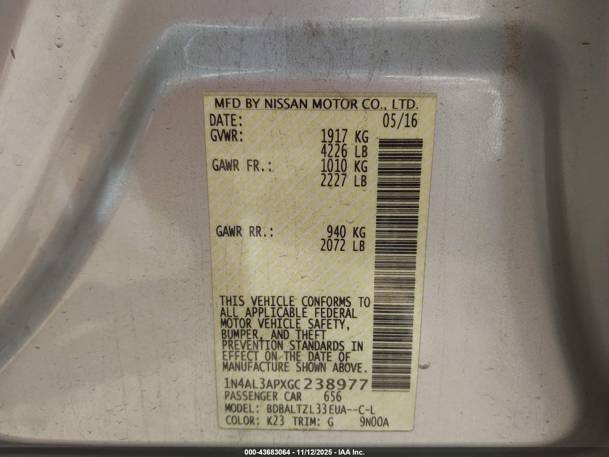 NISSAN ALTIMA image 9