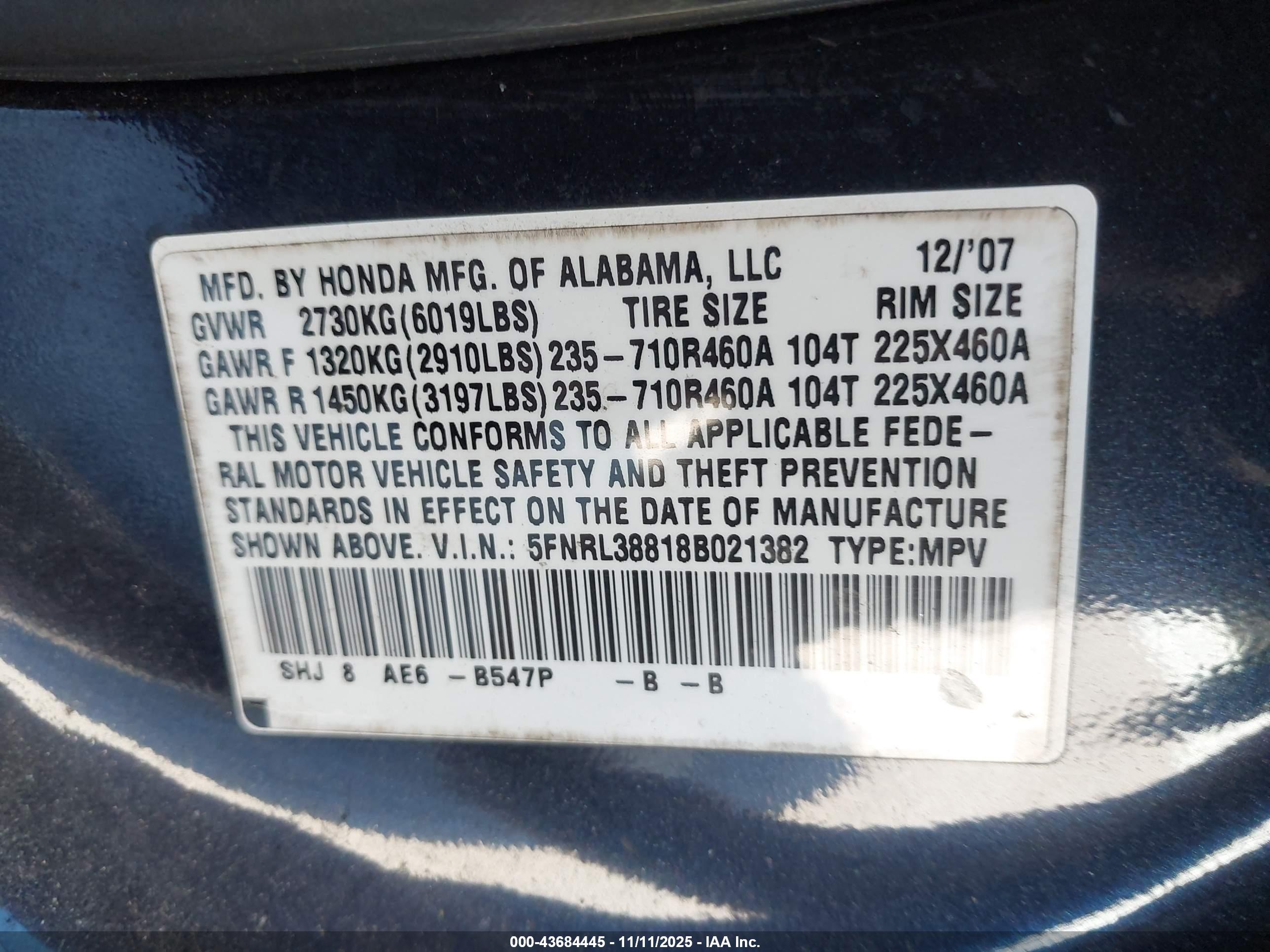 HONDA ODYSSEY image 9