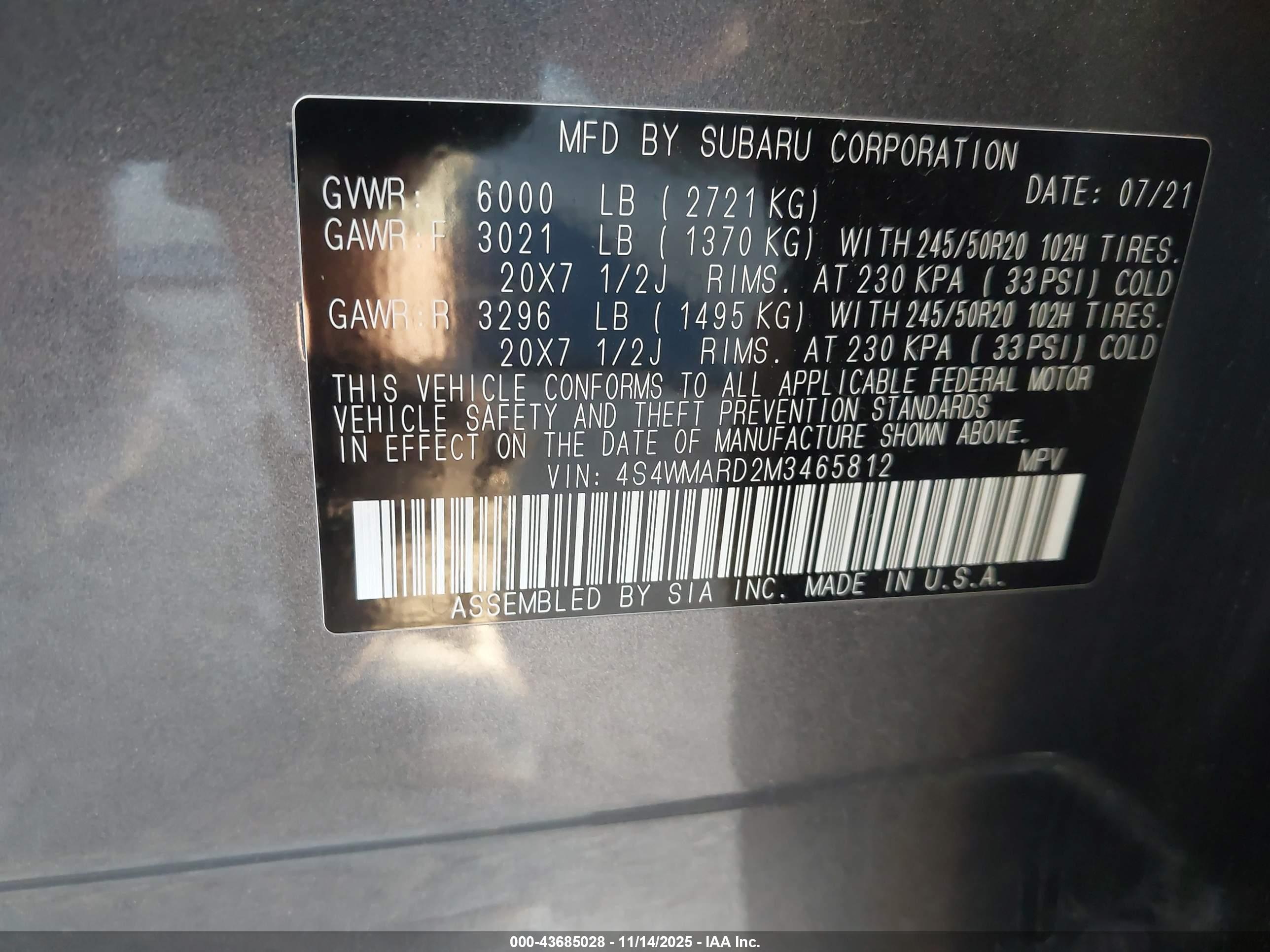 SUBARU ASCENT image 9