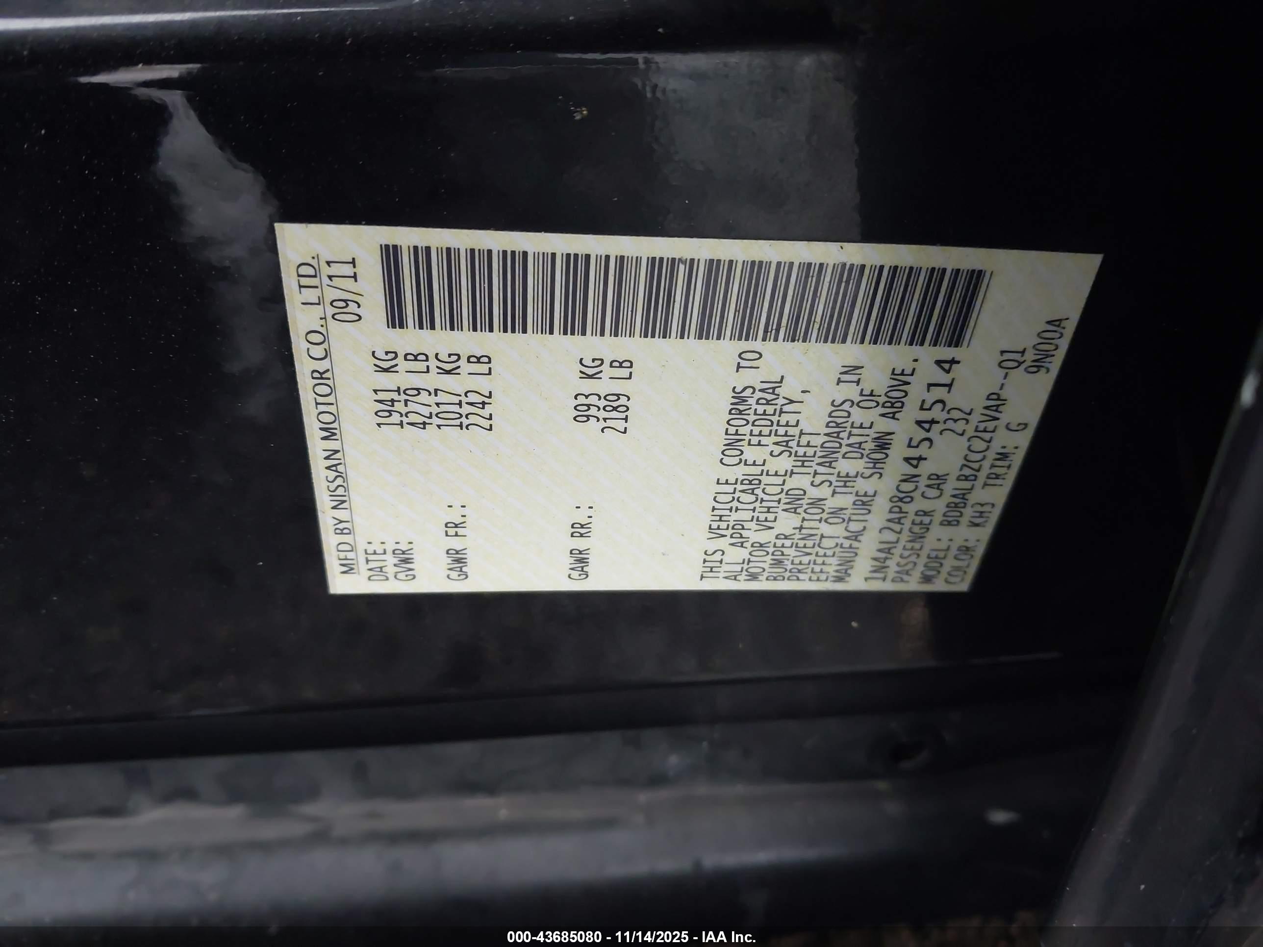 NISSAN ALTIMA image 9