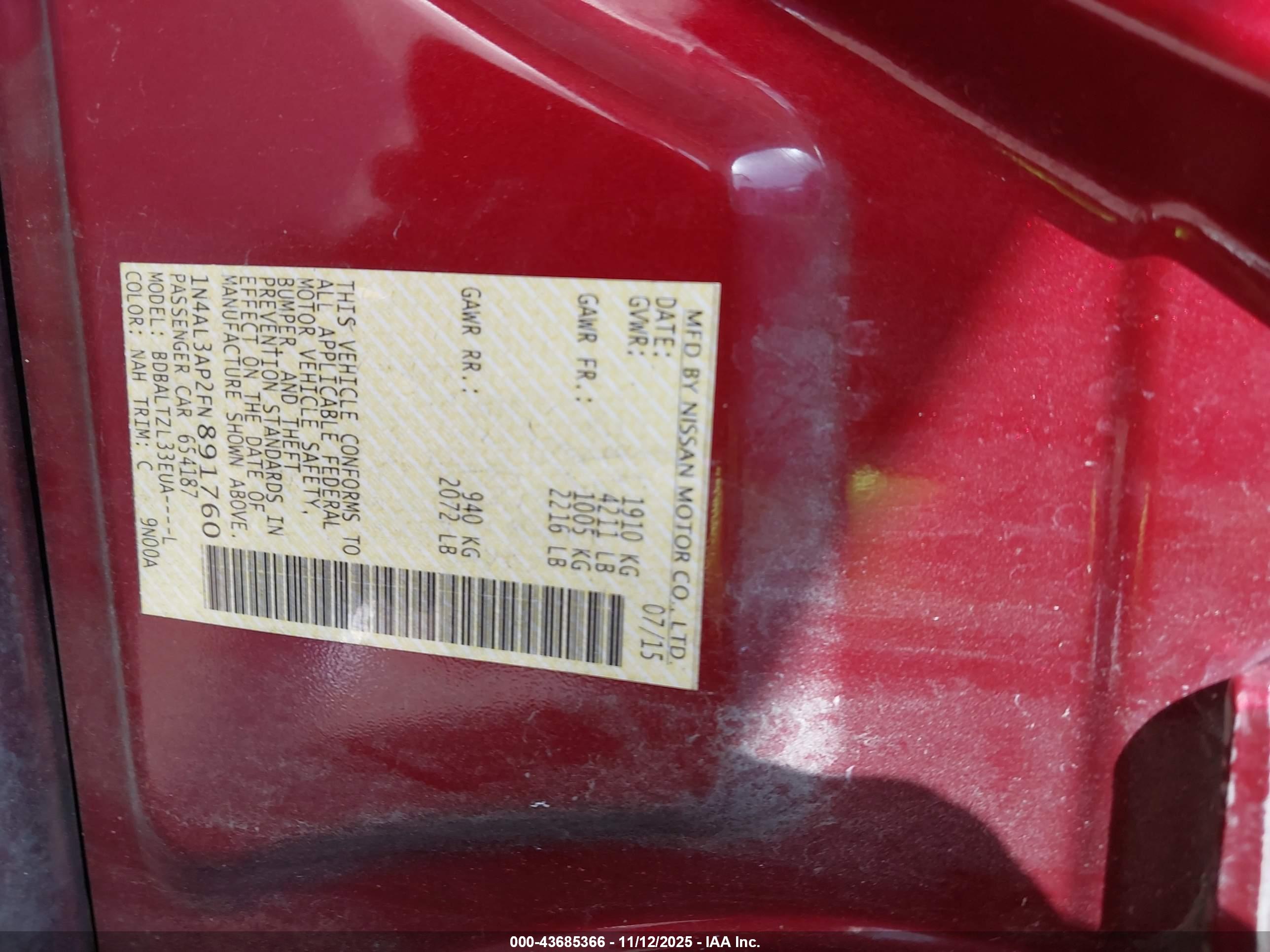 NISSAN ALTIMA image 9