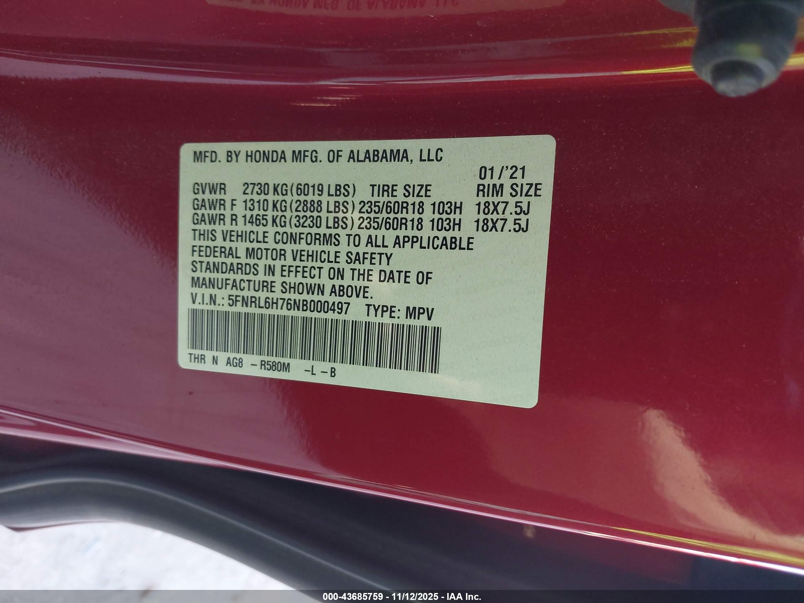 HONDA ODYSSEY image 9