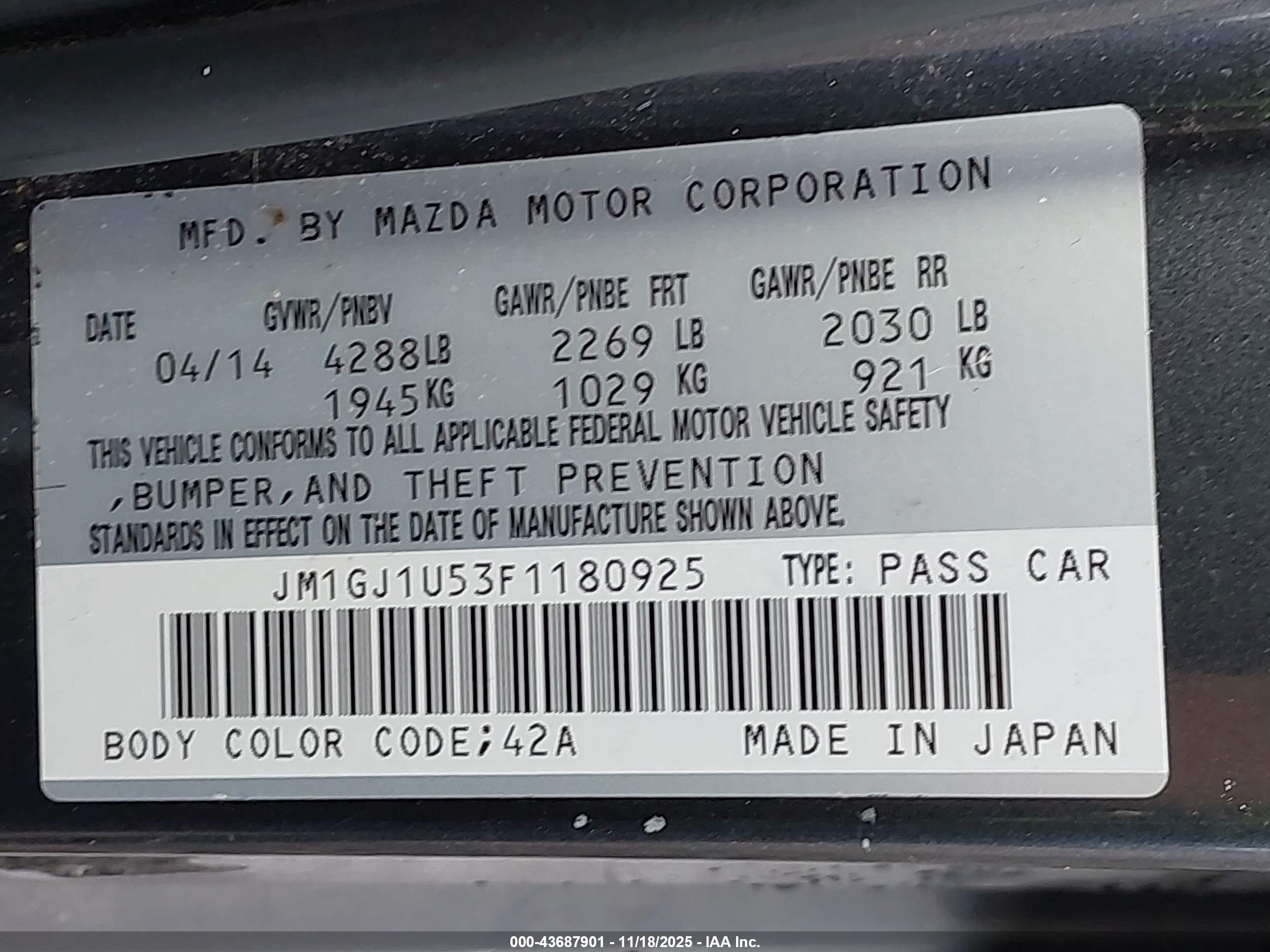 MAZDA MAZDA6 image 9