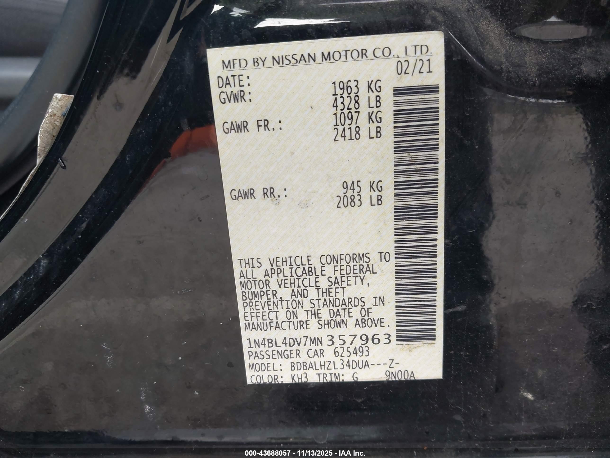 NISSAN ALTIMA image 9