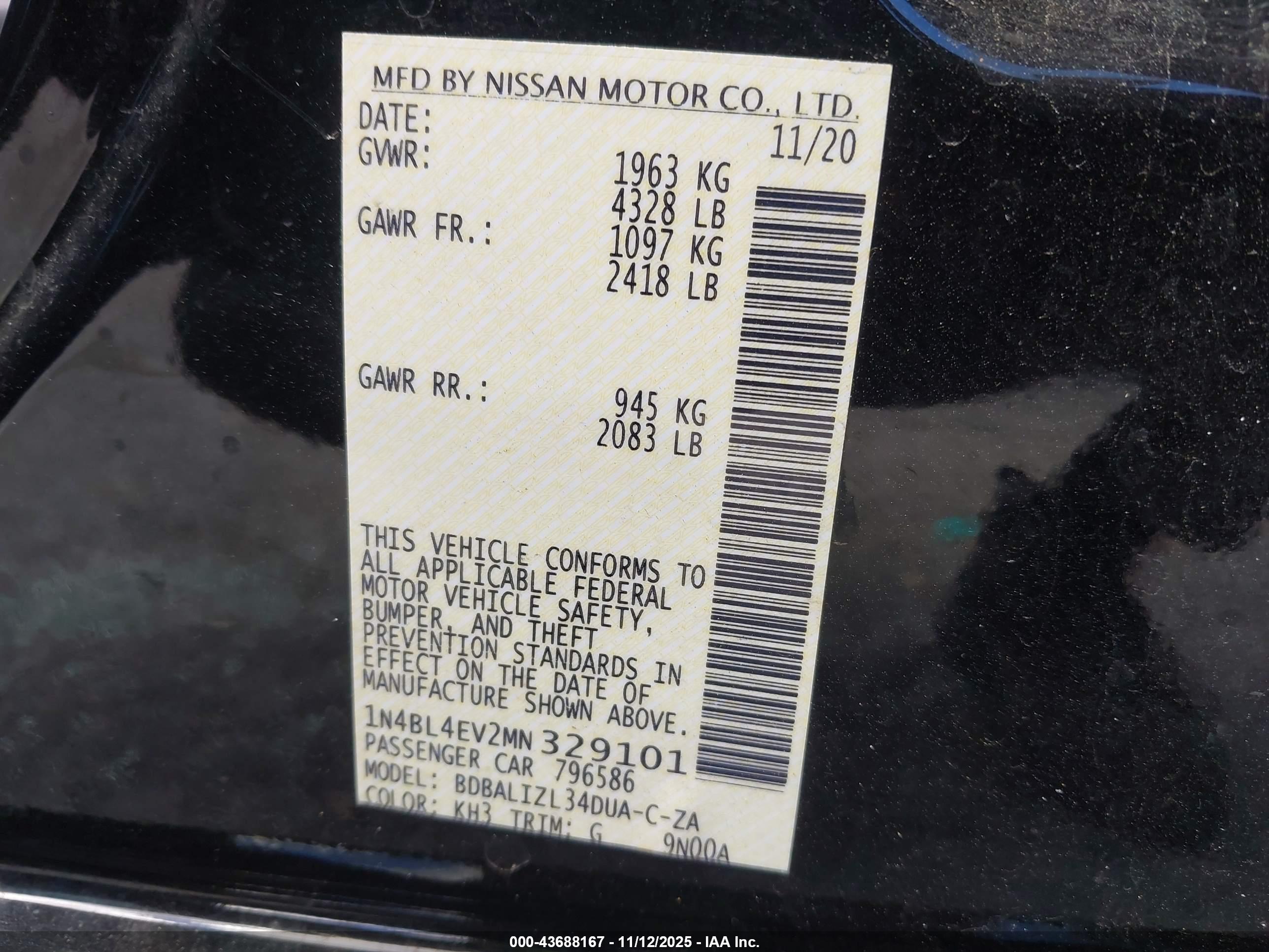 NISSAN ALTIMA image 9