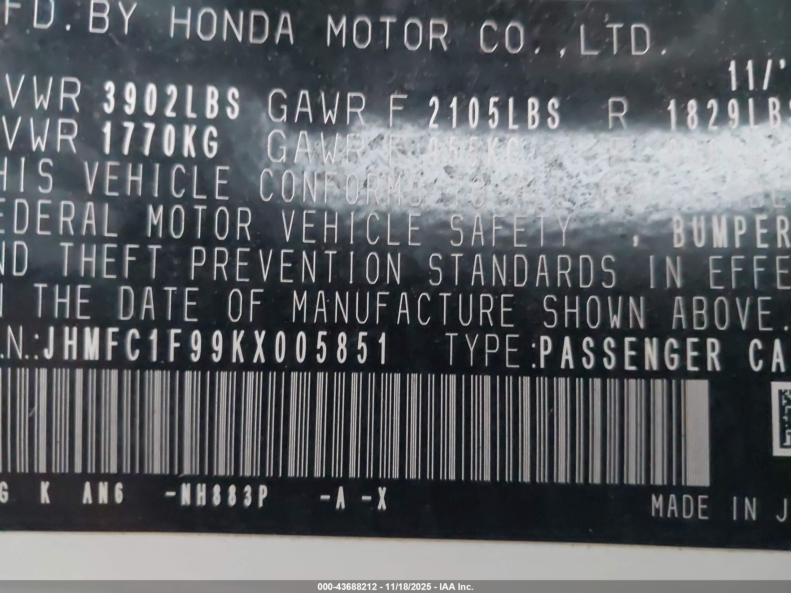 HONDA CIVIC image 9