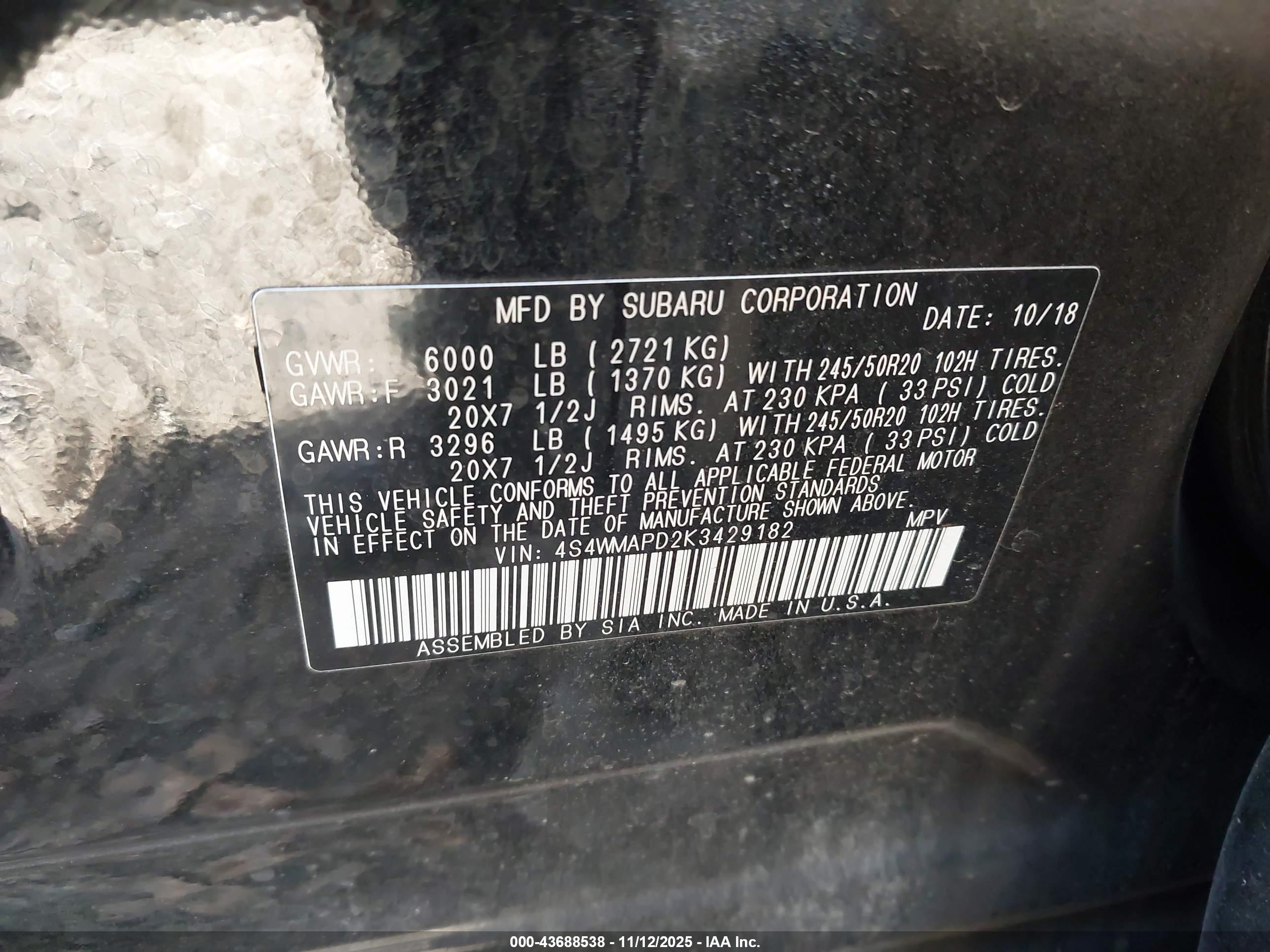 SUBARU ASCENT image 9
