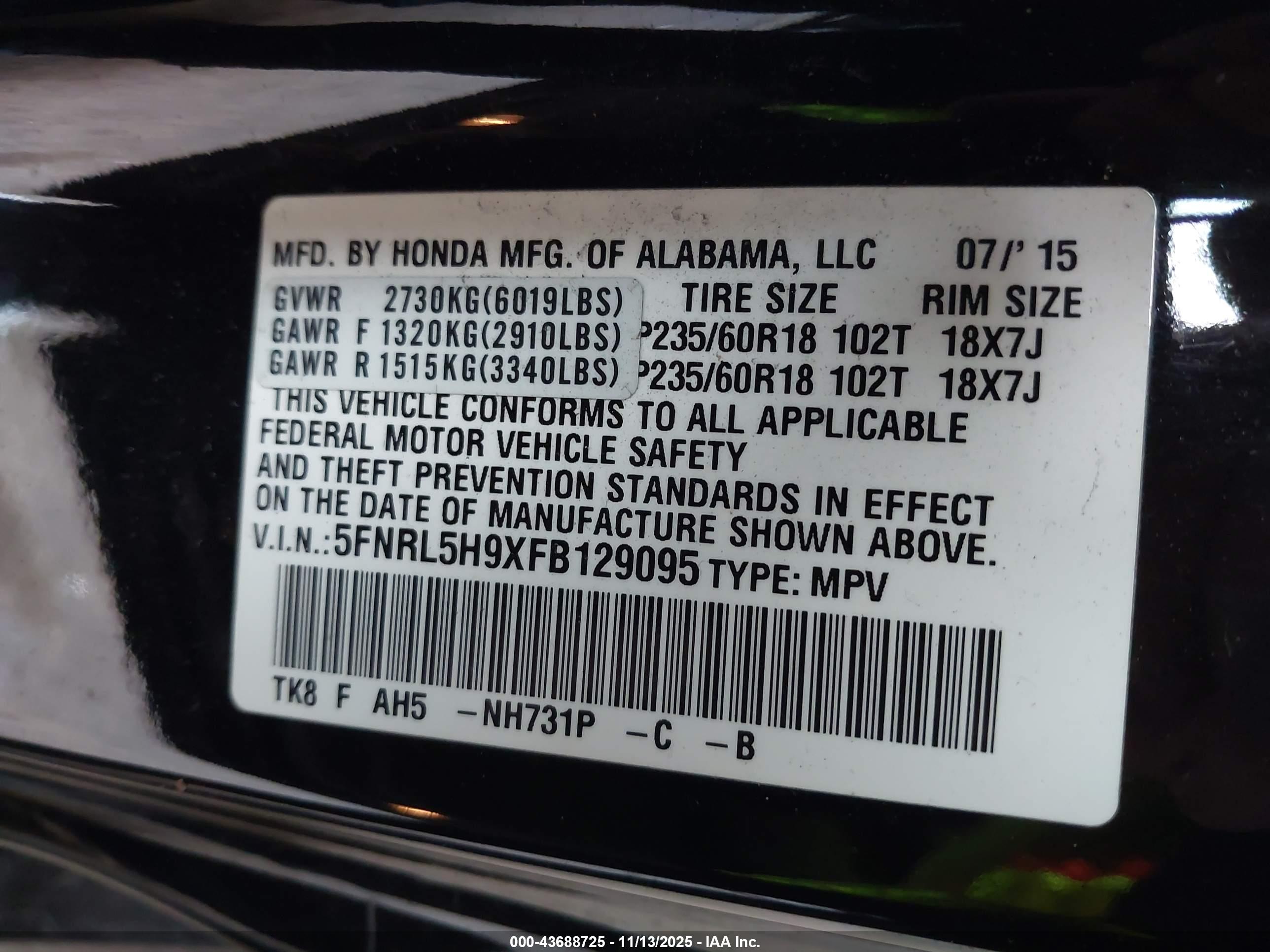 HONDA ODYSSEY image 9