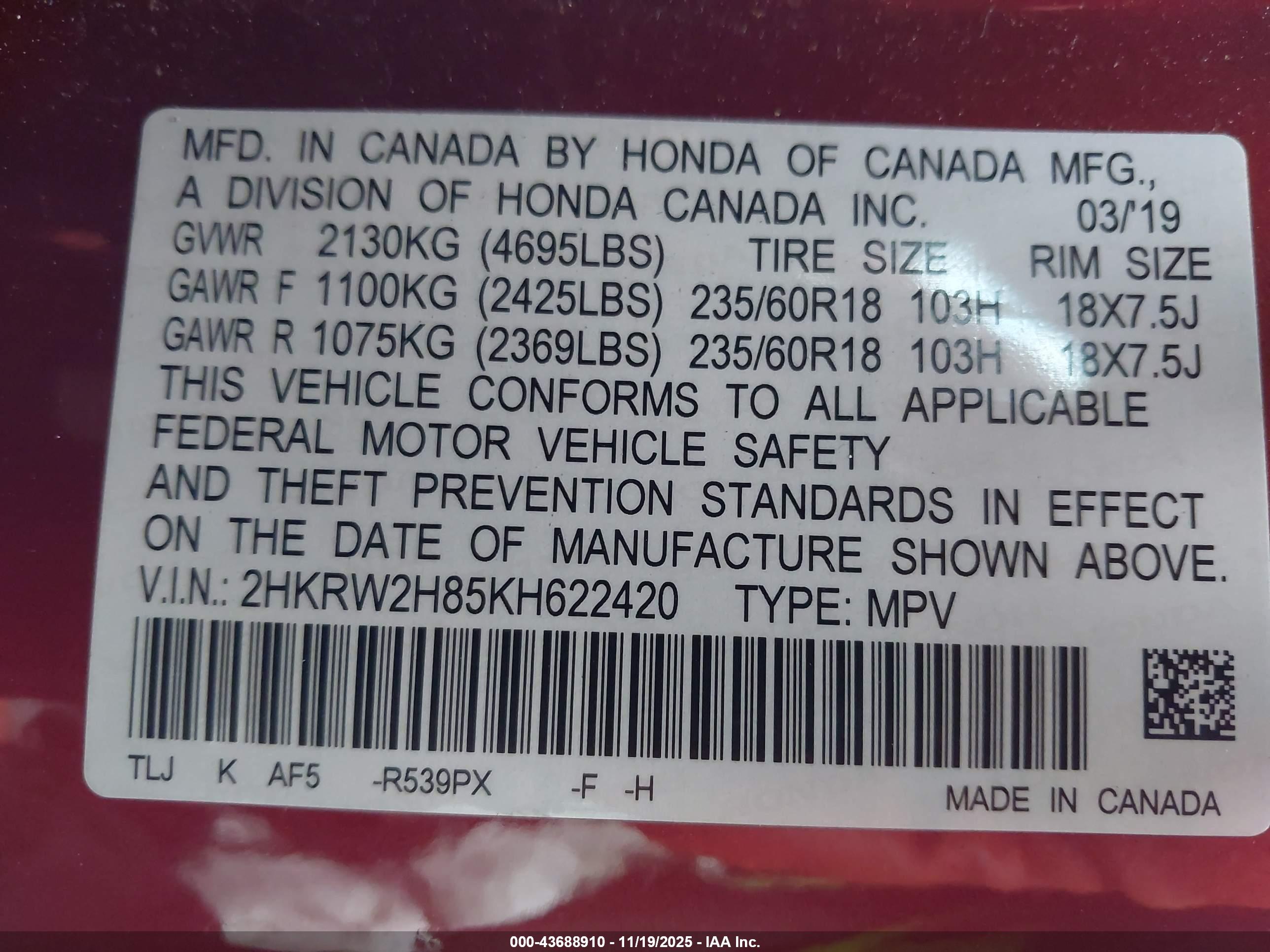 HONDA CR-V image 9
