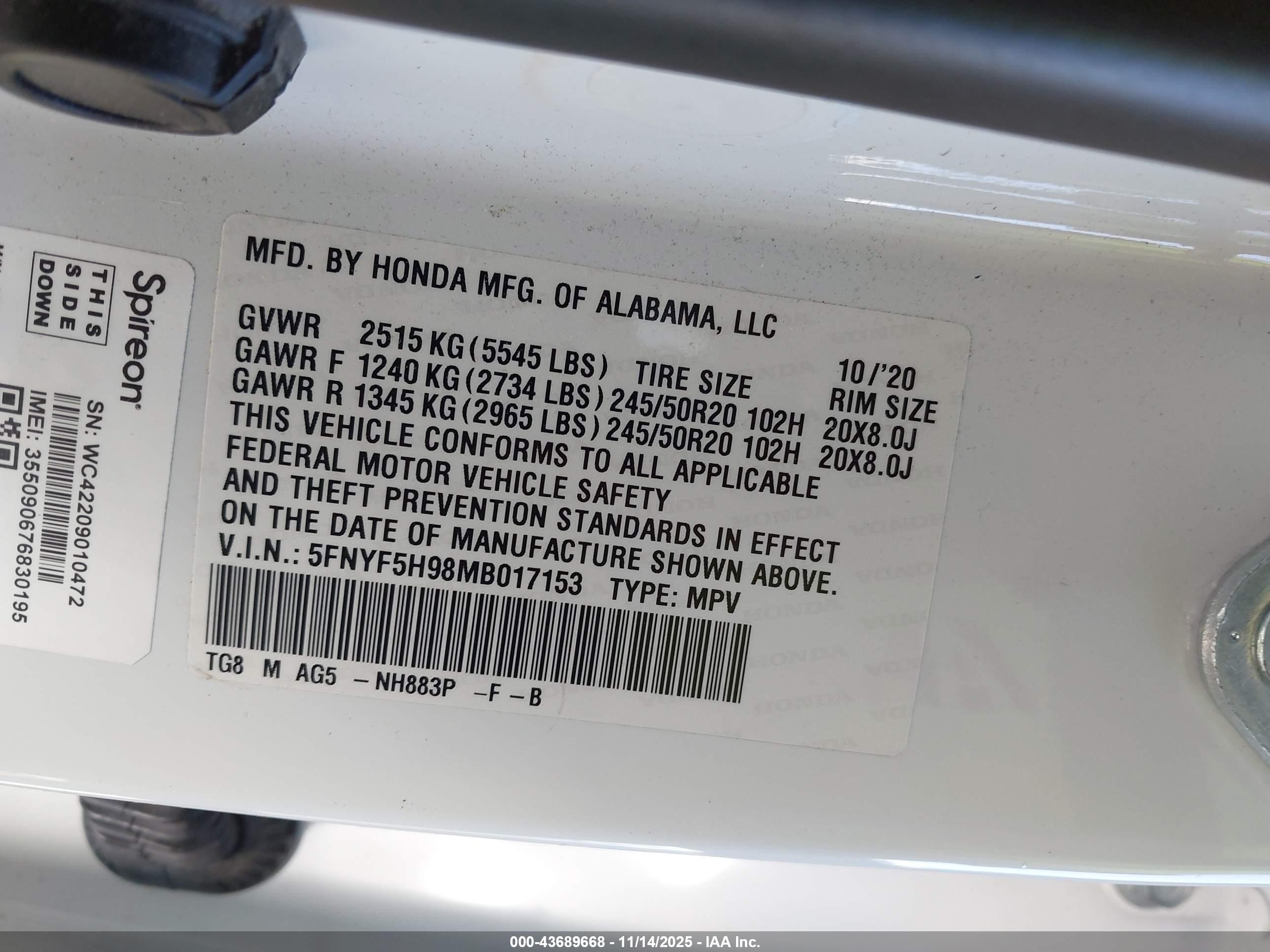 HONDA PILOT image 9