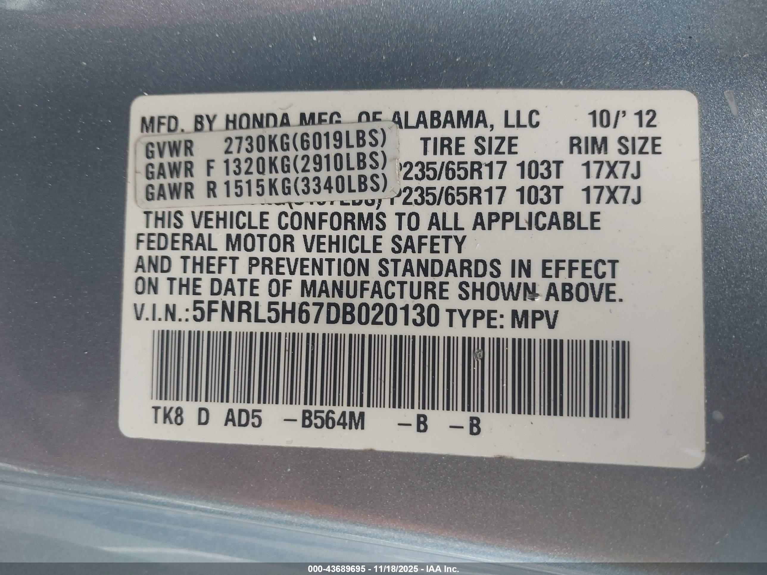 HONDA ODYSSEY image 9