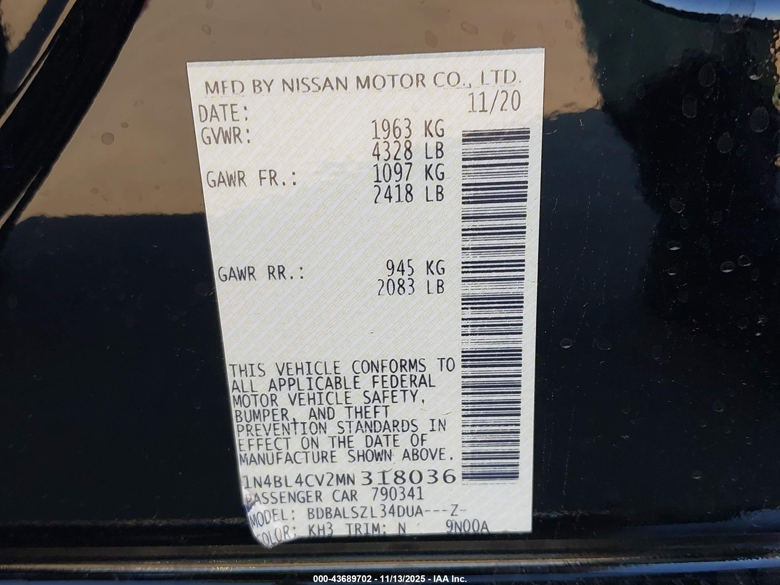 NISSAN ALTIMA image 9