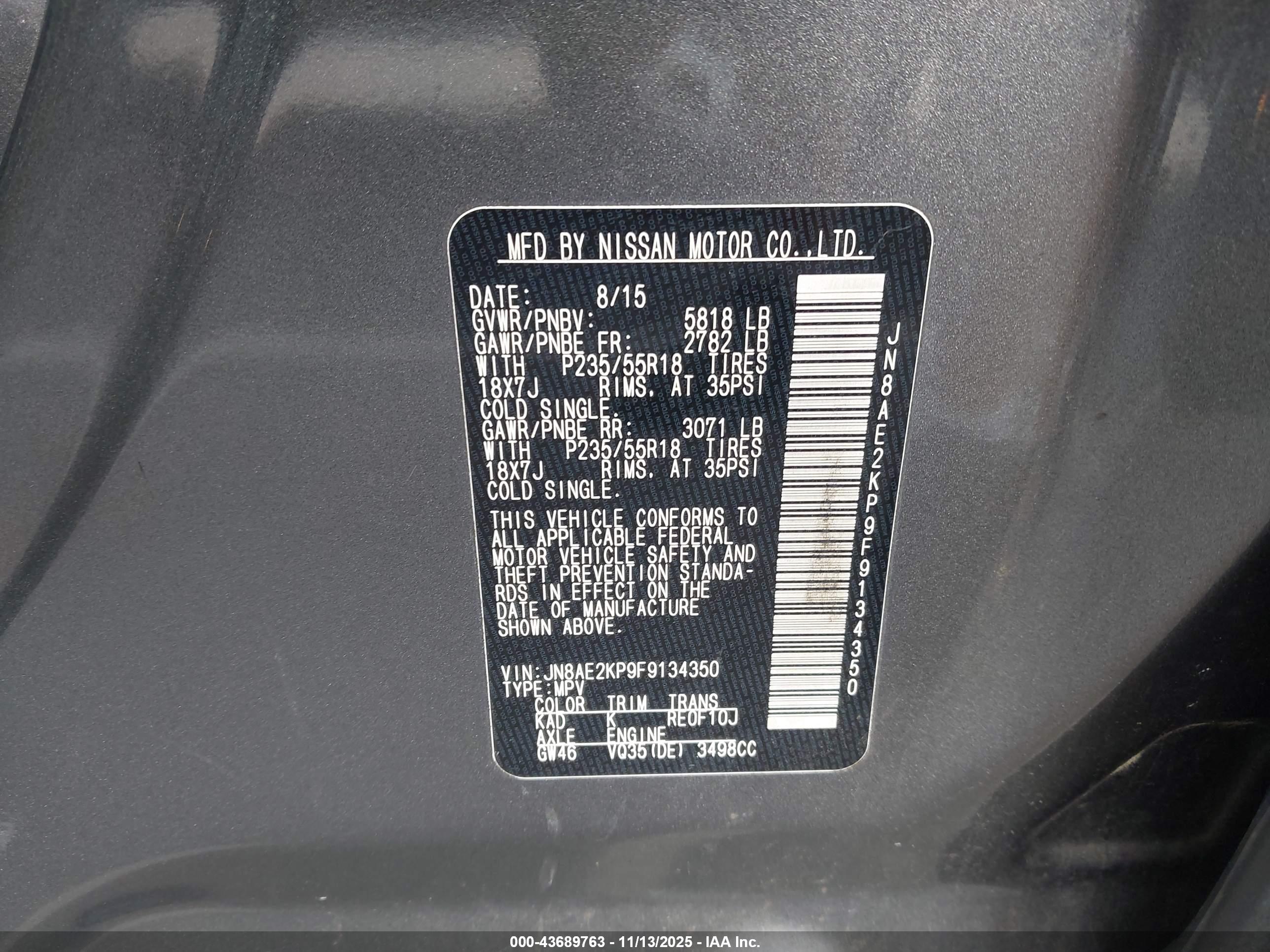 NISSAN QUEST image 9